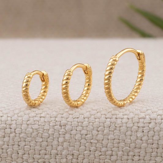 Twisted small hoop earrings