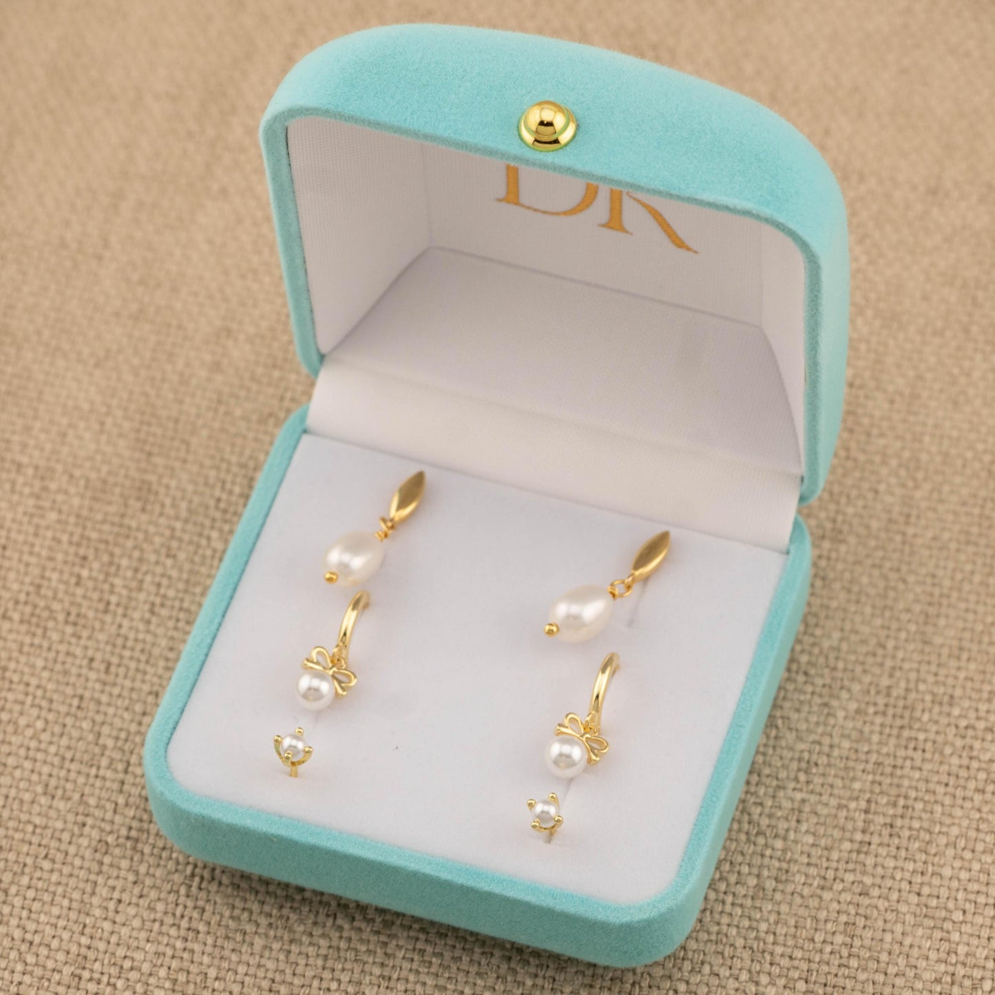 Pearl lovers drop pearl earring gift set