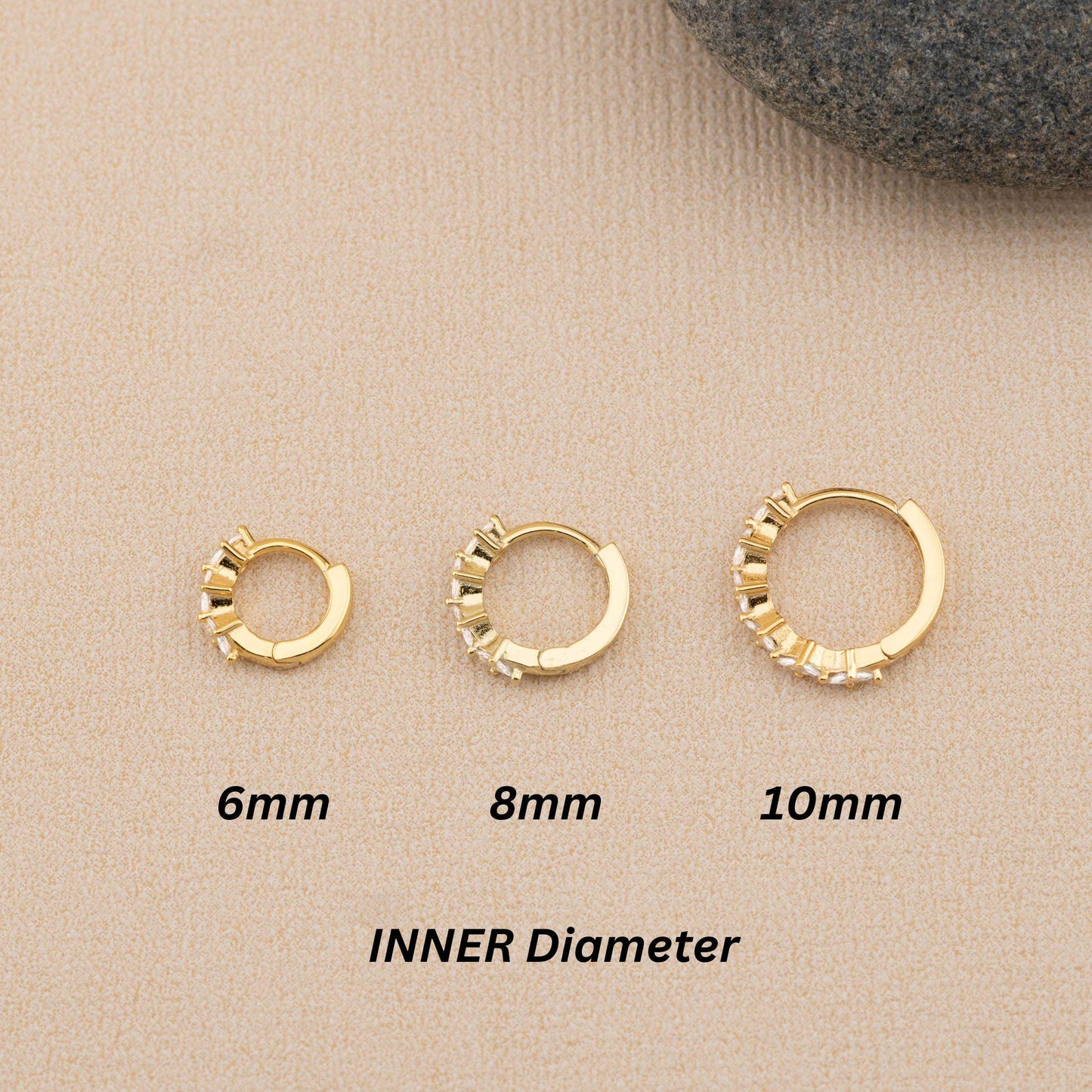 Diamond huggie hoop earrings