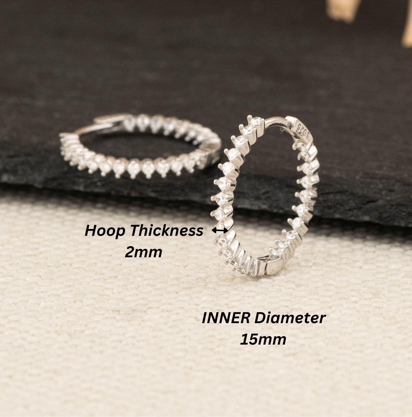 Pave diamonds hoops cz