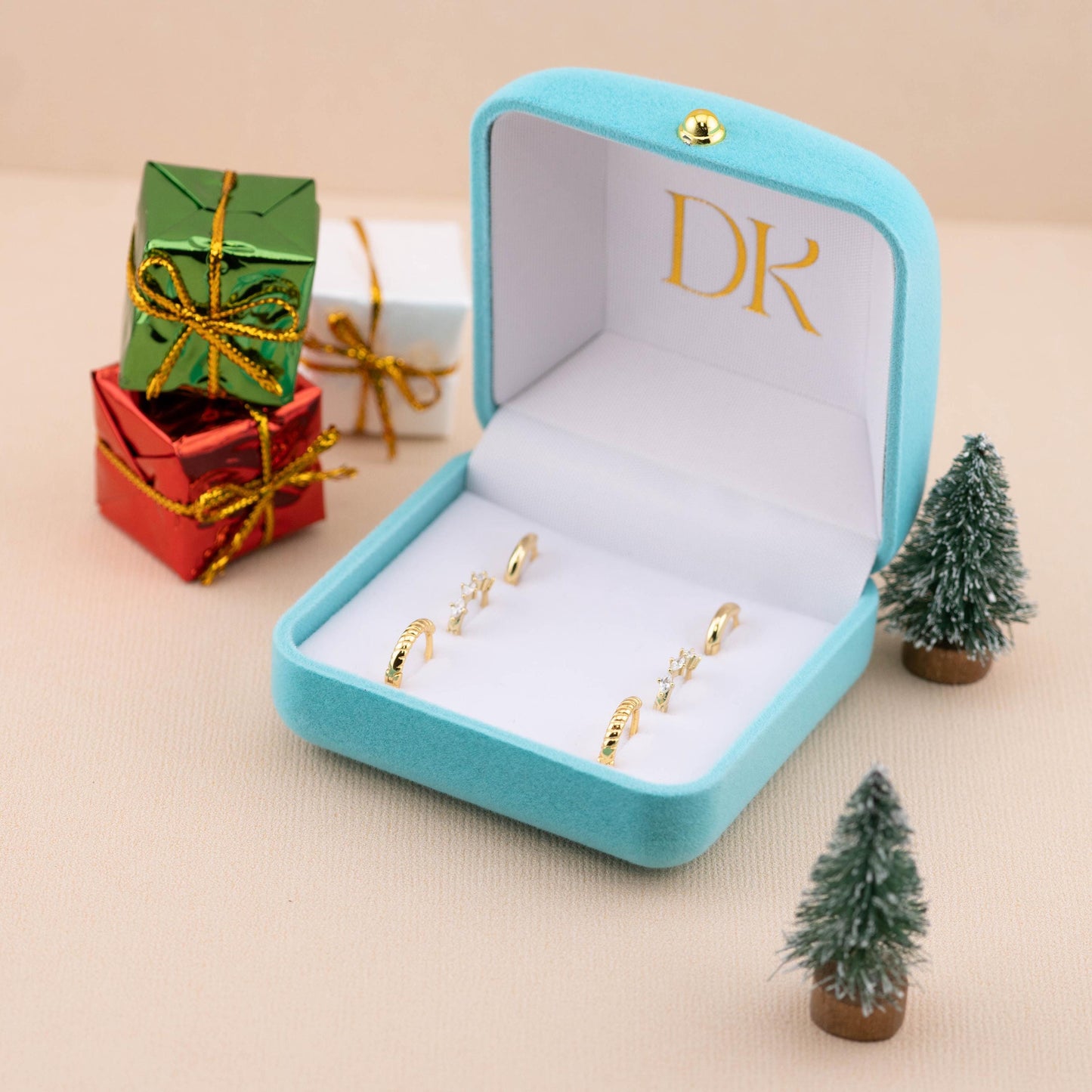 Diamond CZ huggie hoops