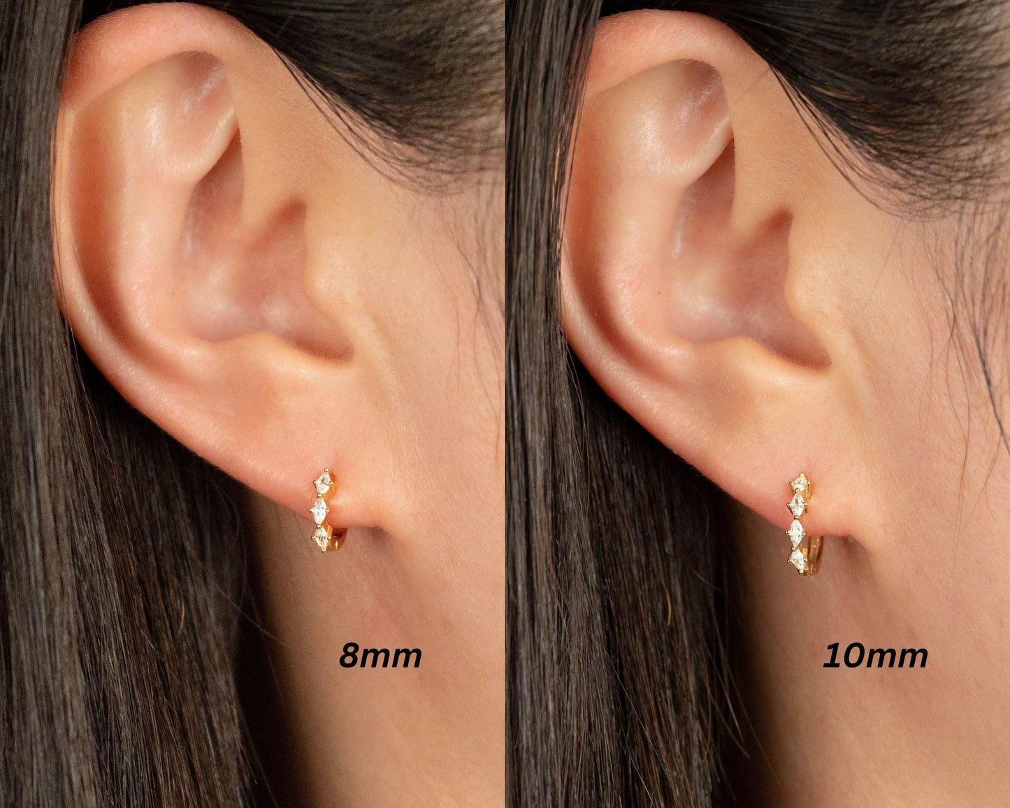 Diamond huggie hoop earrings