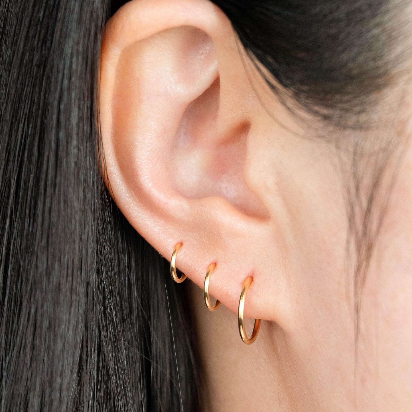 Tiny cartilage huggy set 2 or 3 pairs hoop