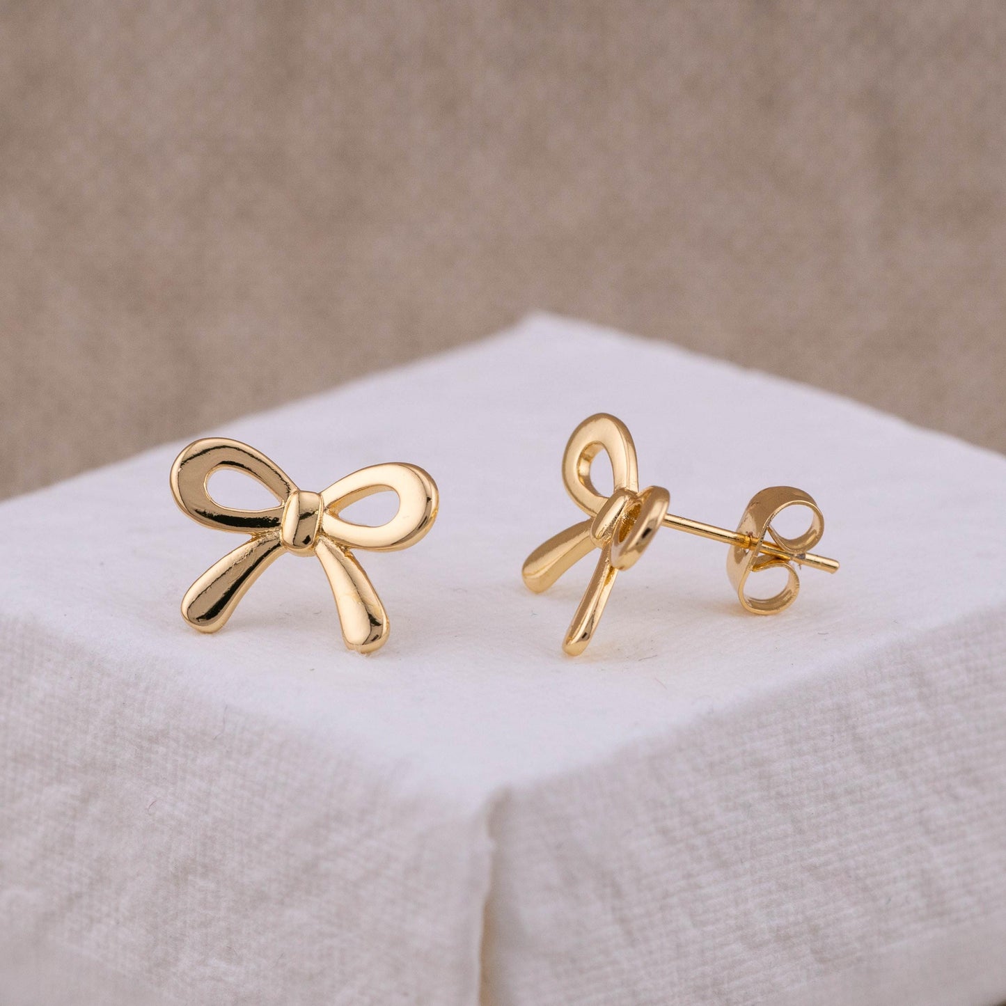 Gold filled bow earrings