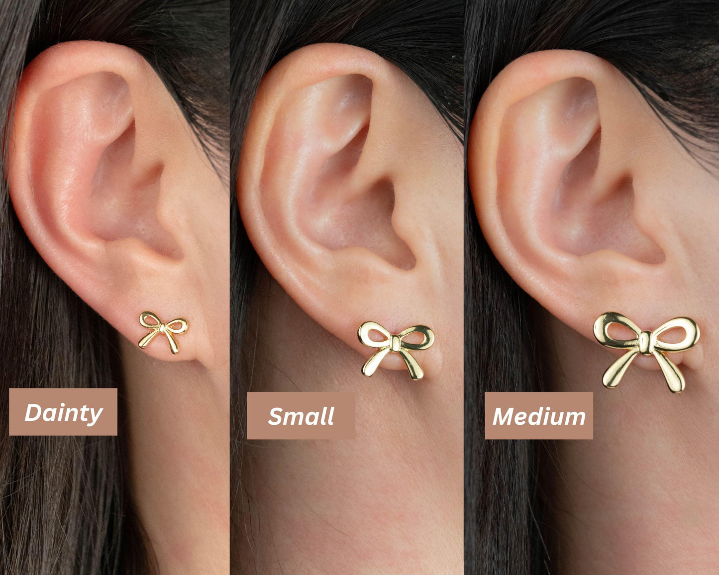 Gold filled bow earrings