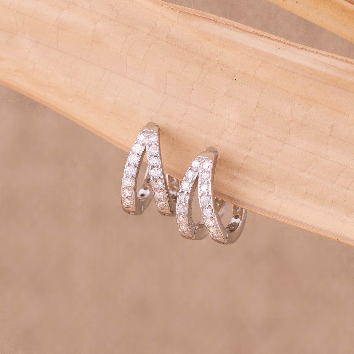 Small double huggie hoop