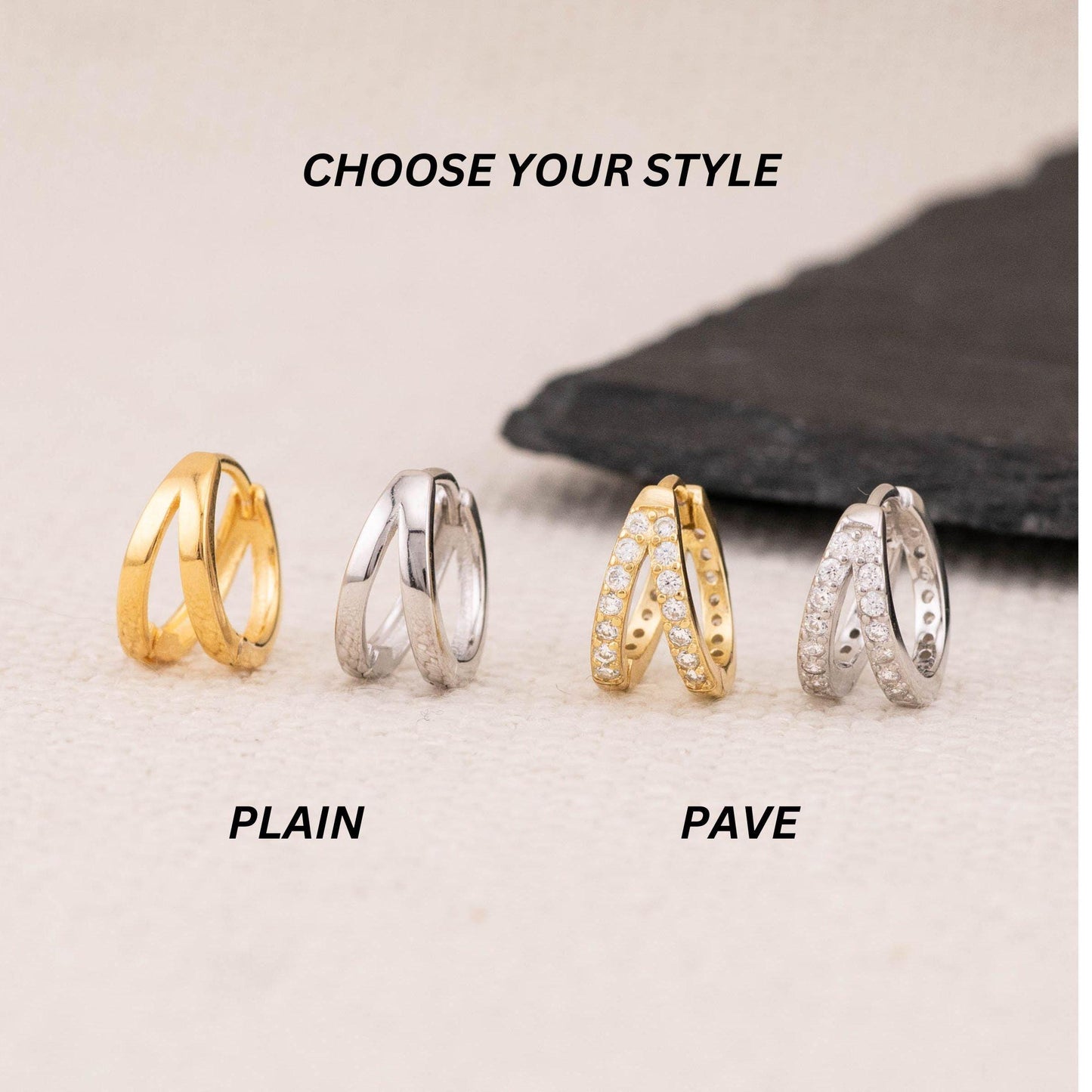 Tiny double Hoop Earrings