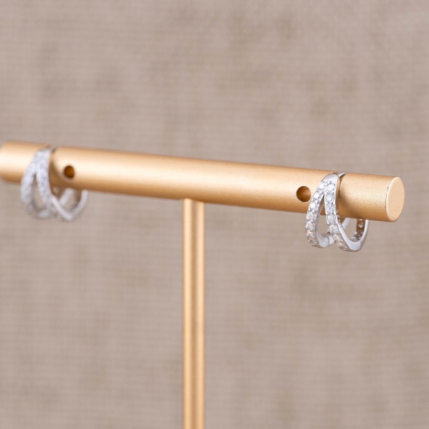 Tiny double Hoop Earrings