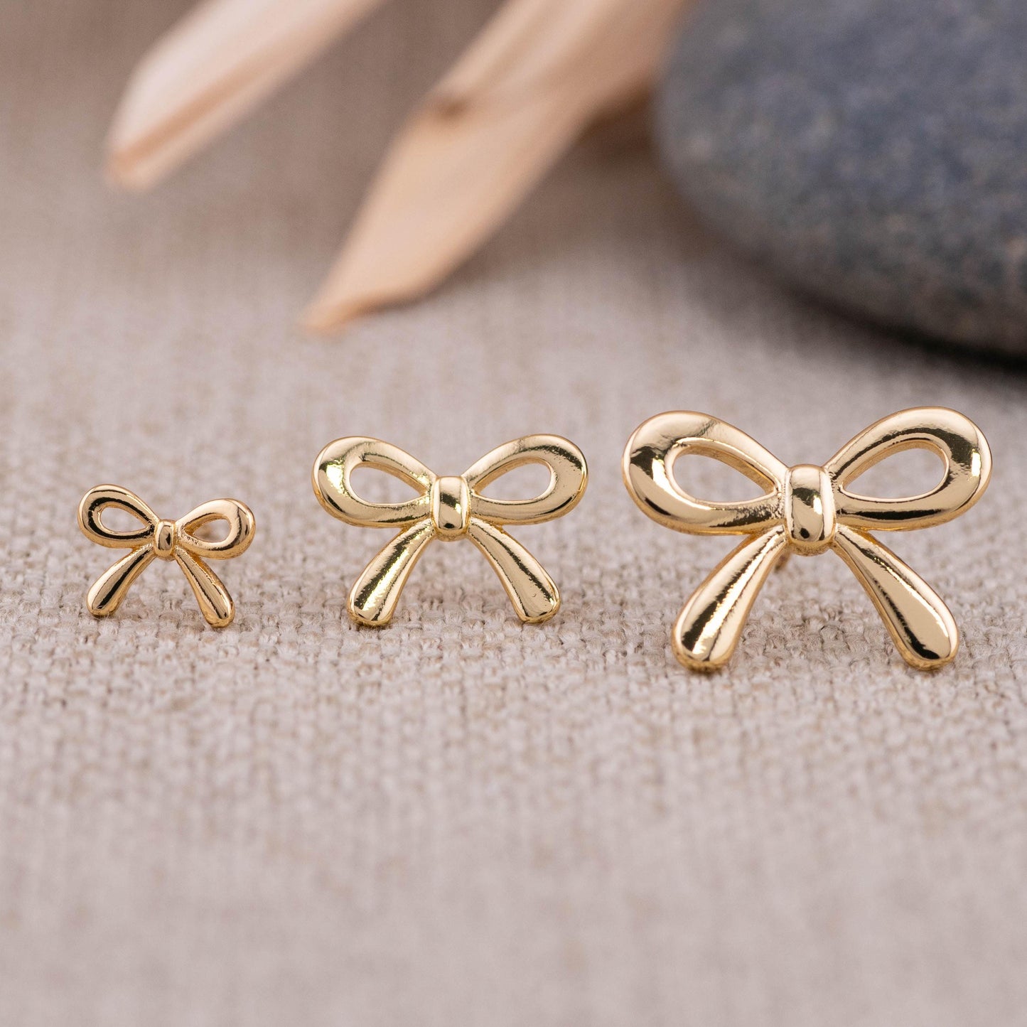Gold filled bow earrings