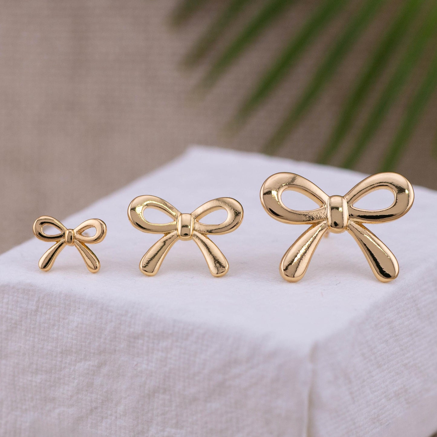 Gold filled bow earrings