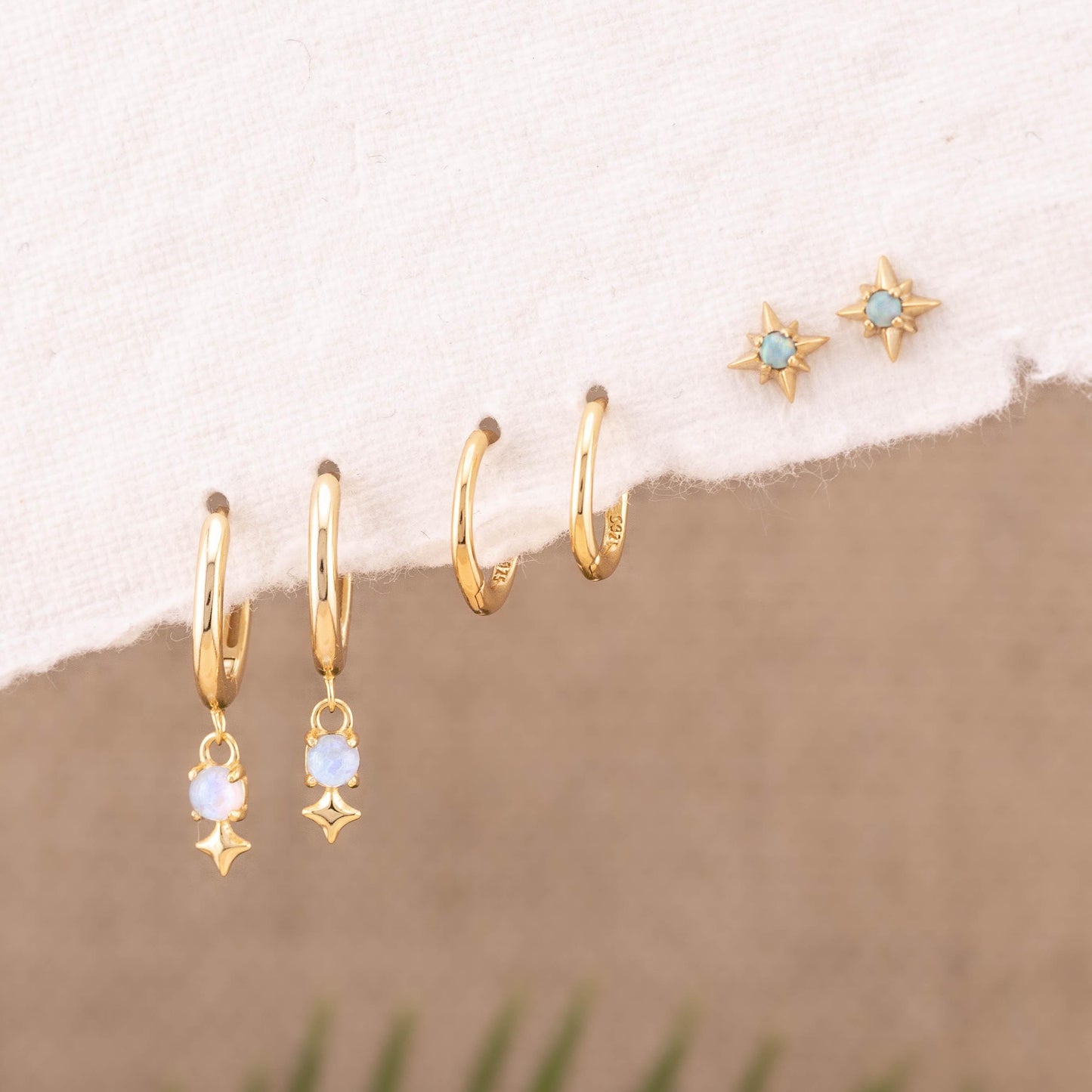 2 or 3 Pairs opal earrings set