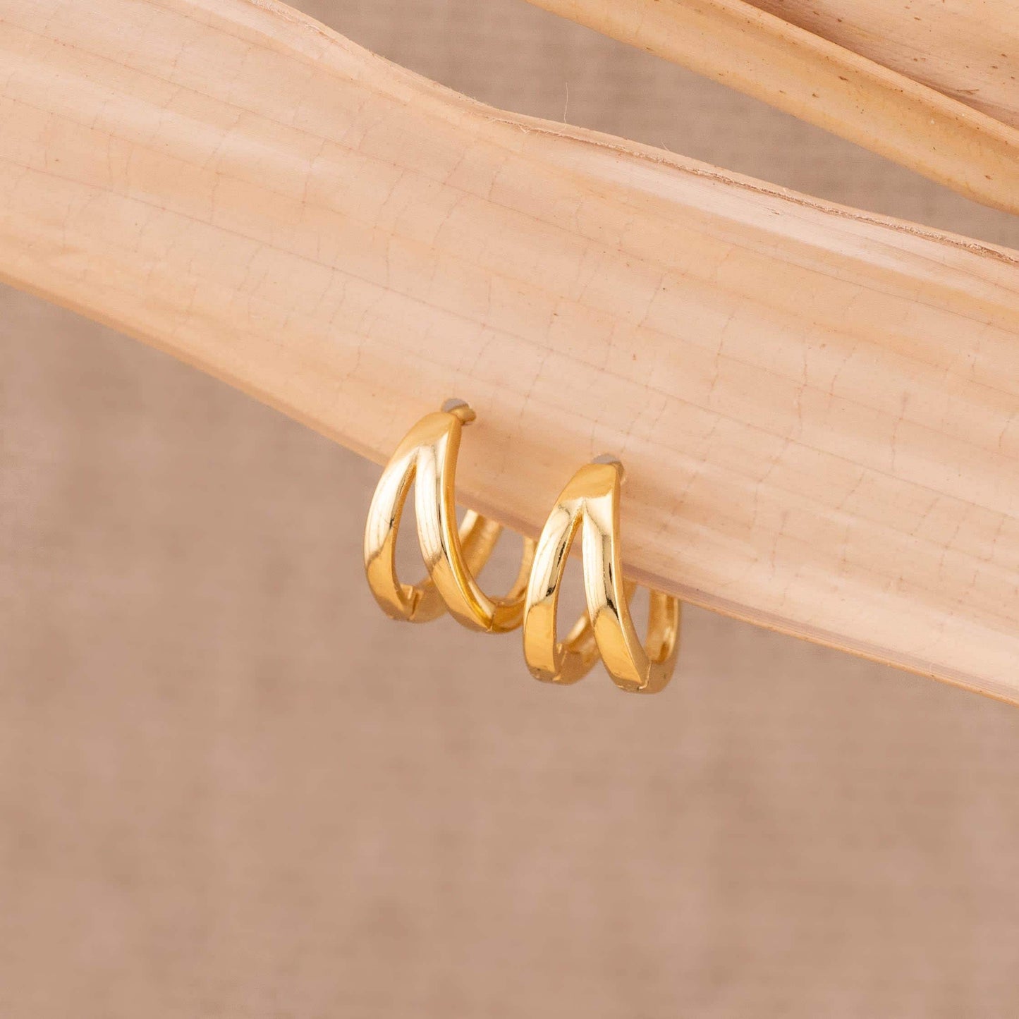 Small double huggie hoop