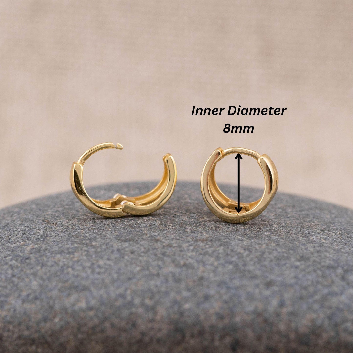 Small double huggie hoop