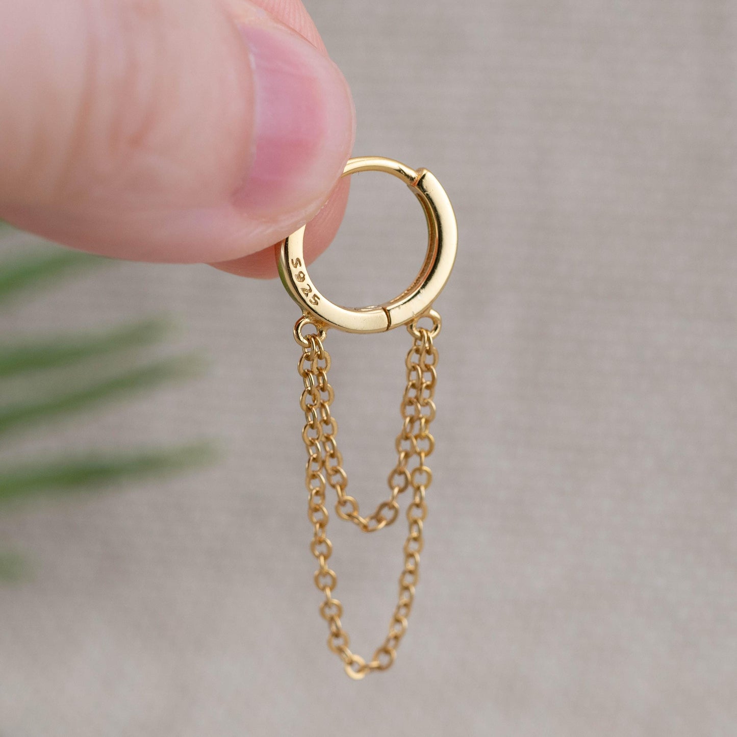 Chain hoop earrings