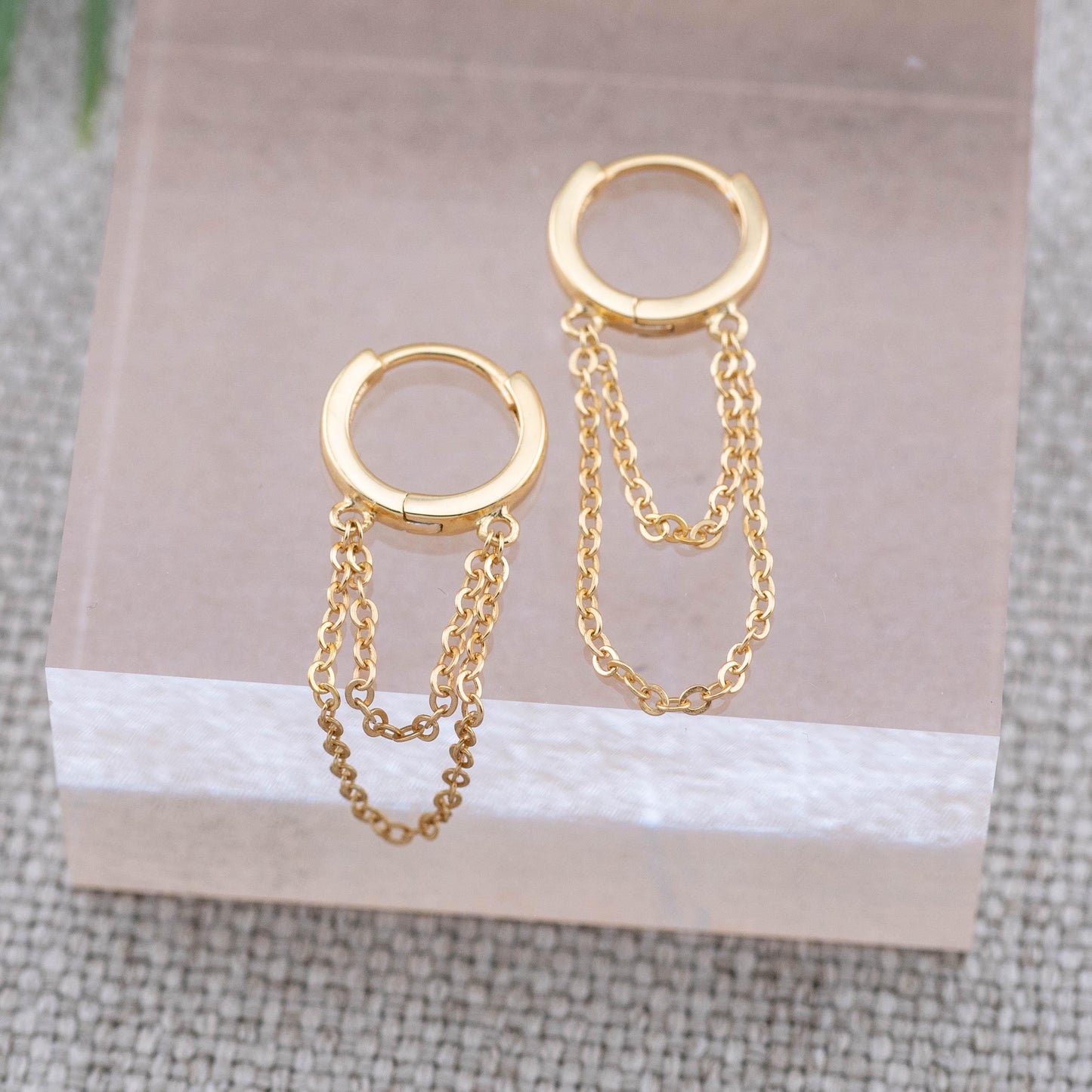 Chain hoop earrings