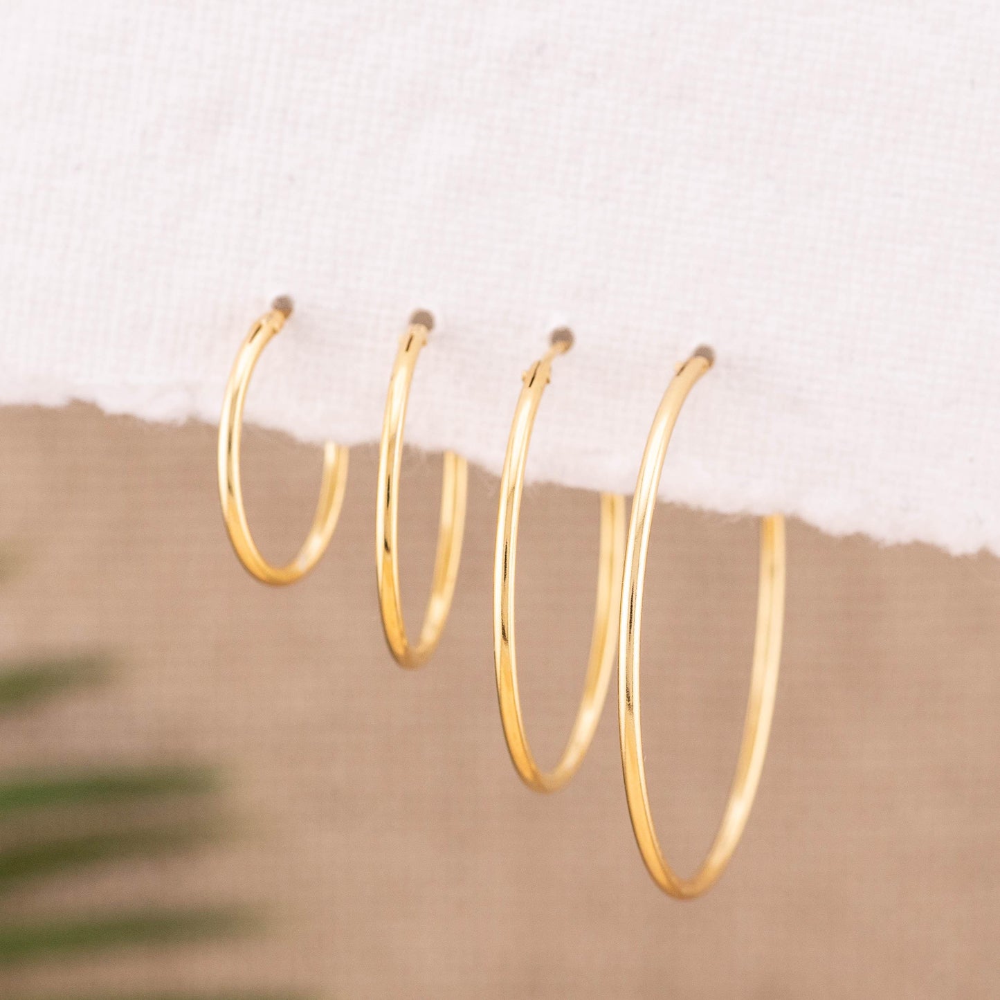 Gold filled thin hoop set of 2 or 3 pairs