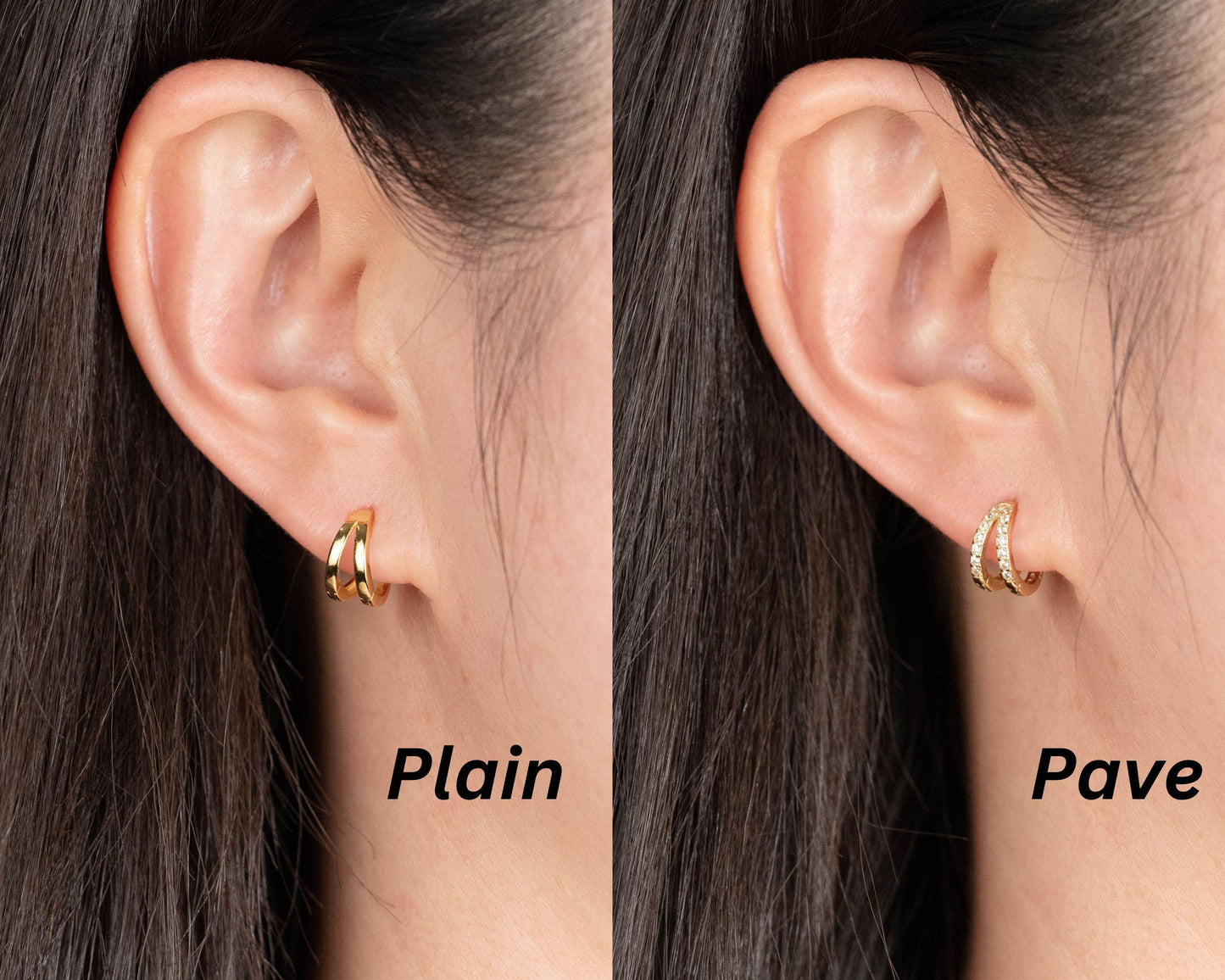 Tiny double Hoop Earrings