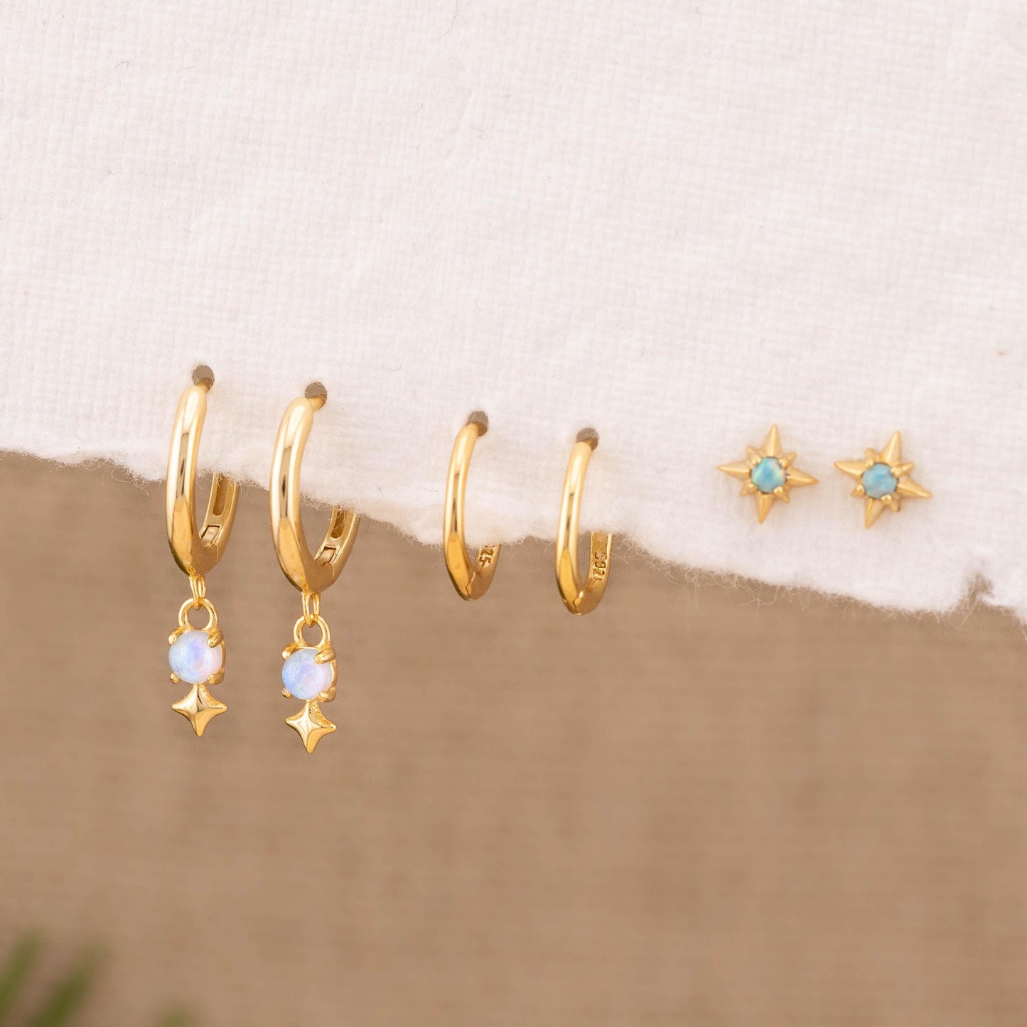 2 or 3 Pairs opal earrings set