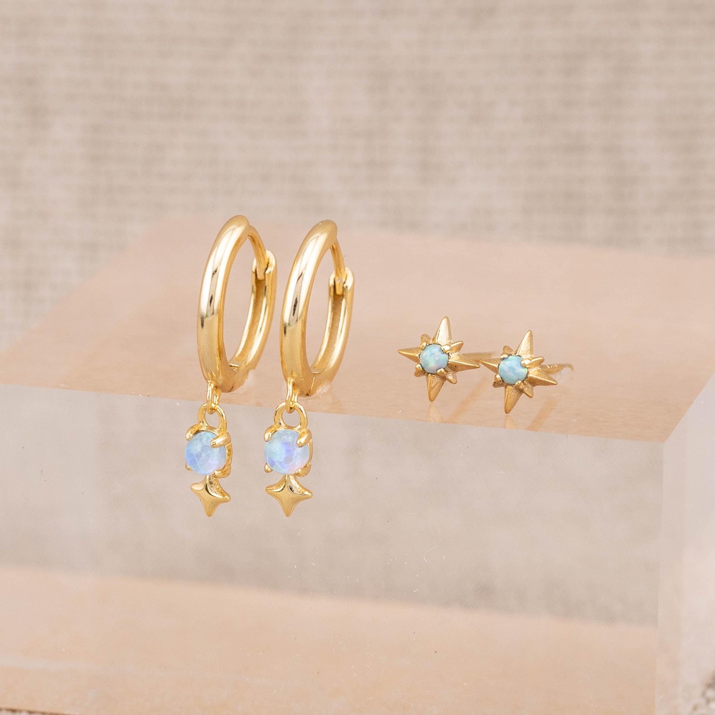 2 or 3 Pairs opal earrings set