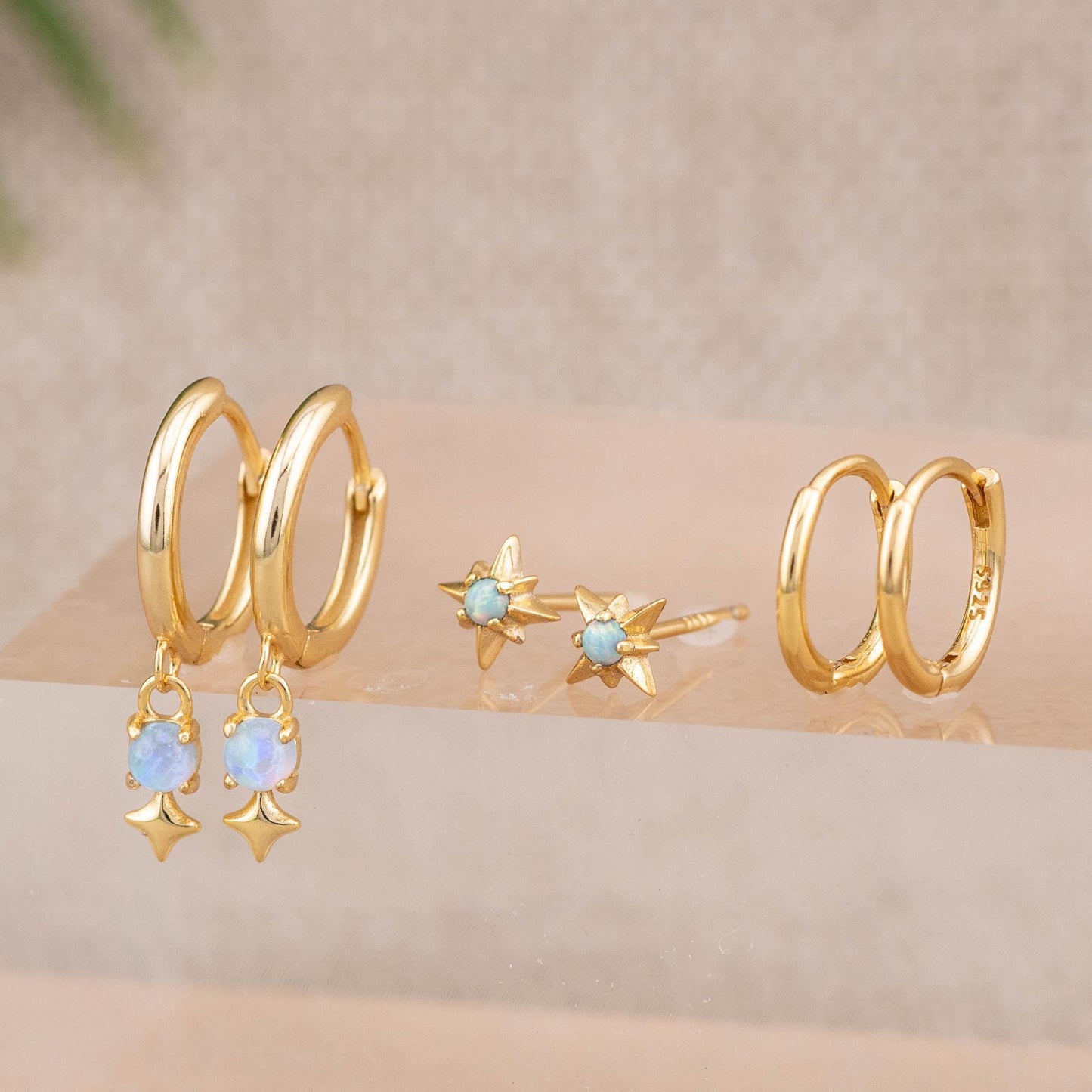 2 or 3 Pairs opal earrings set