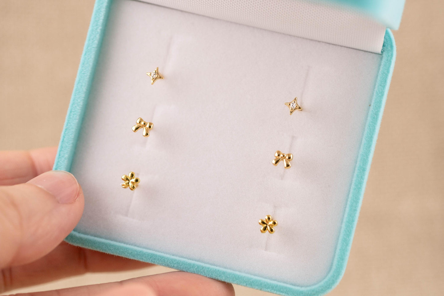 Tiny studs lover 3 PAIRS stud earring set