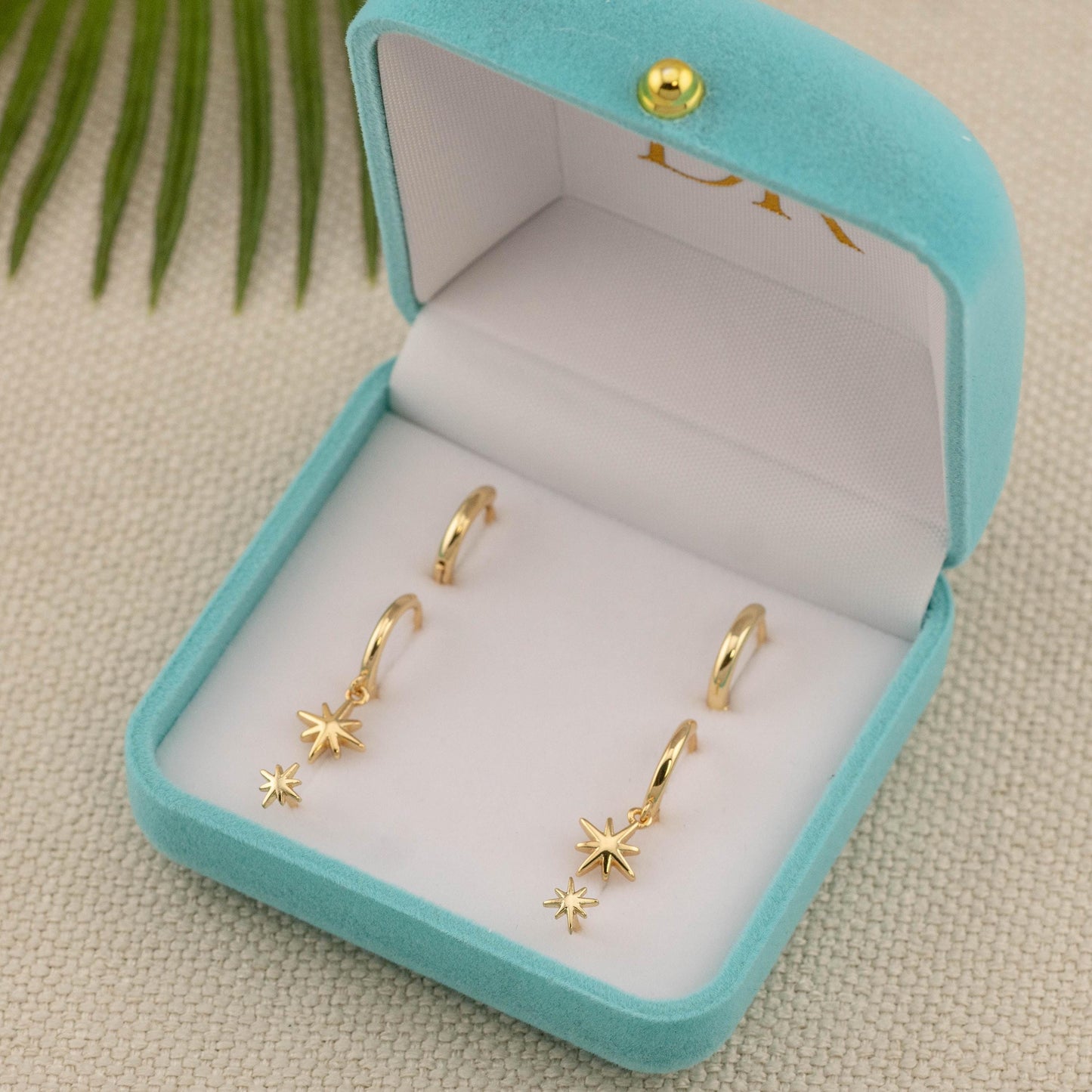 Celestial huggie hoop earrings set