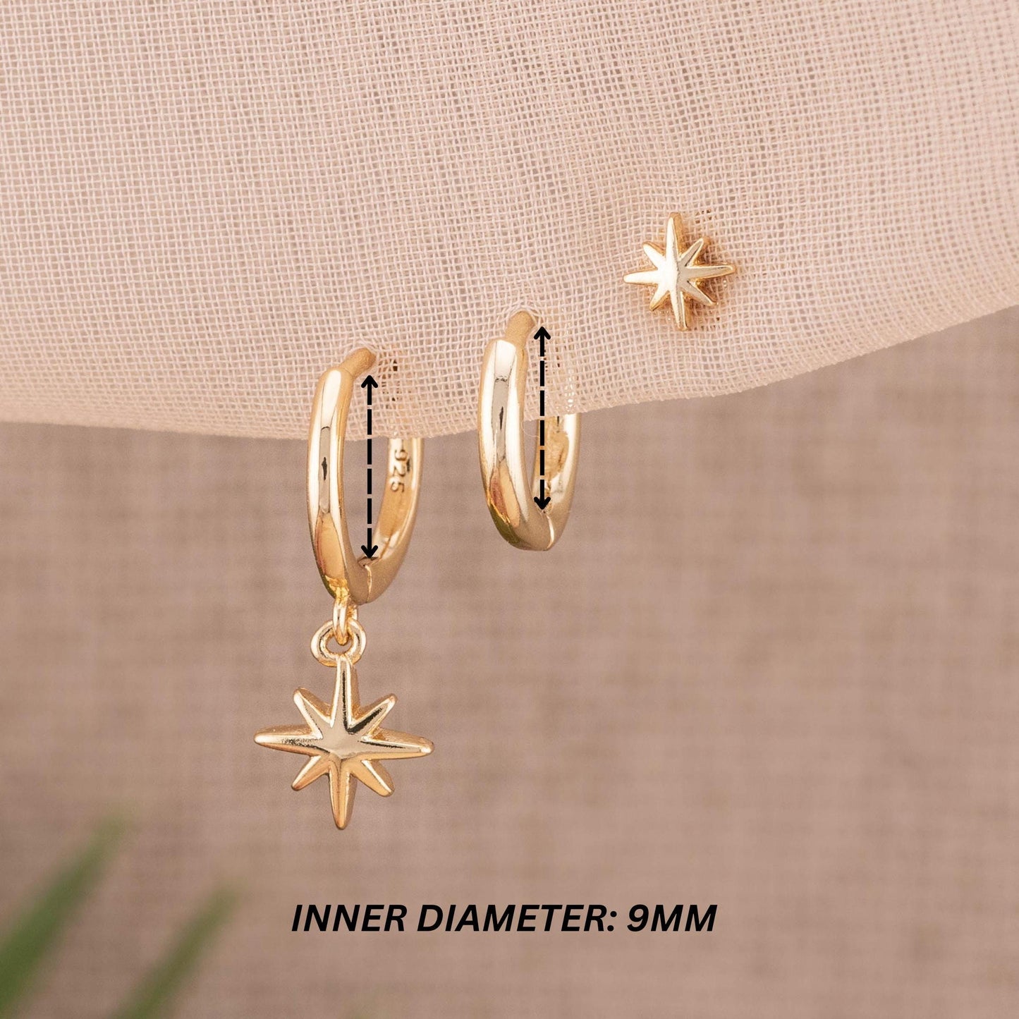 Celestial huggie hoop earrings set