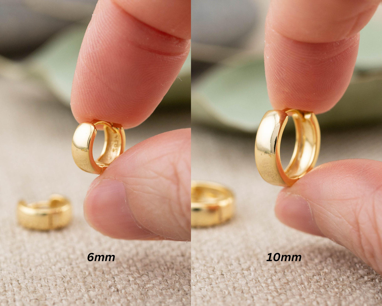 Chunky small clicker huggie hoop