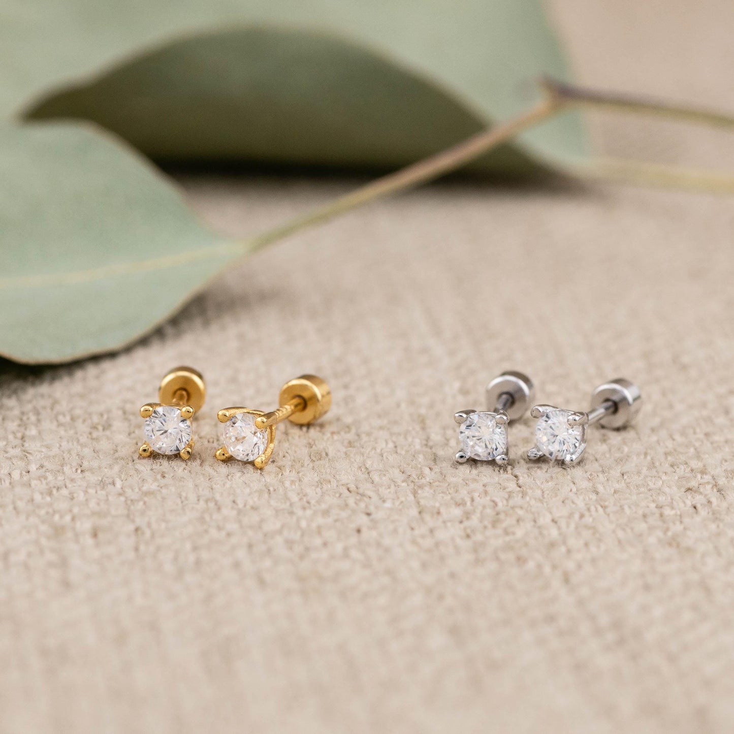 2 or 3 pairs dangle hoop, dainty diamond Huggie Hoop, flat back simple stud, small pave second hole earrings stack, flower charm gift set