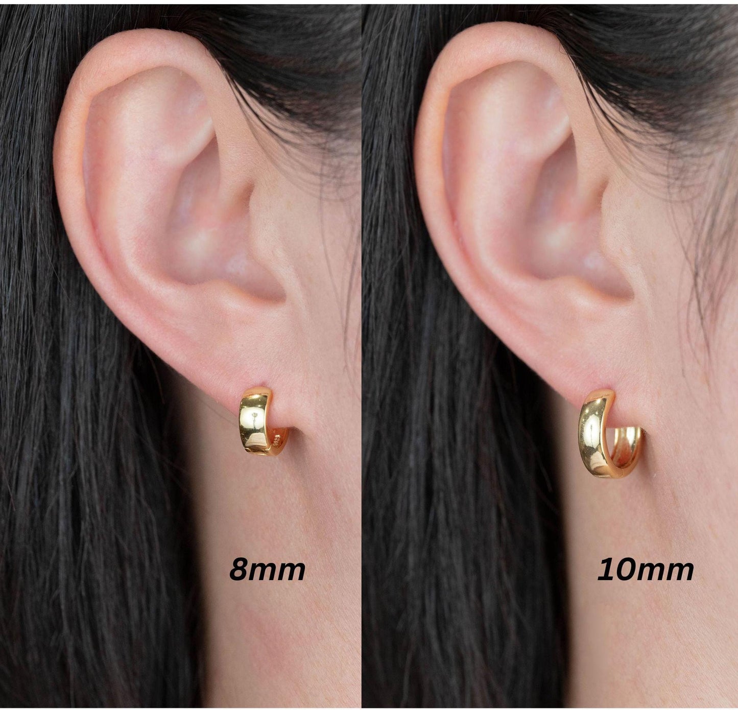 Chunky small clicker huggie hoop