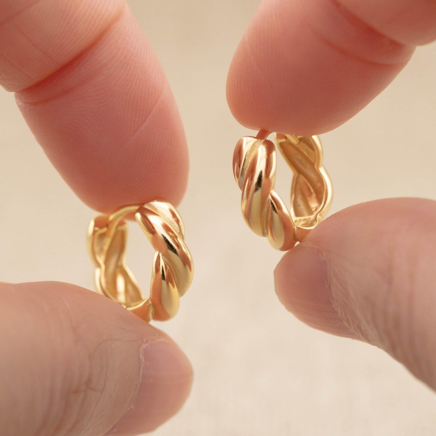 Chunky twisted thick hoops