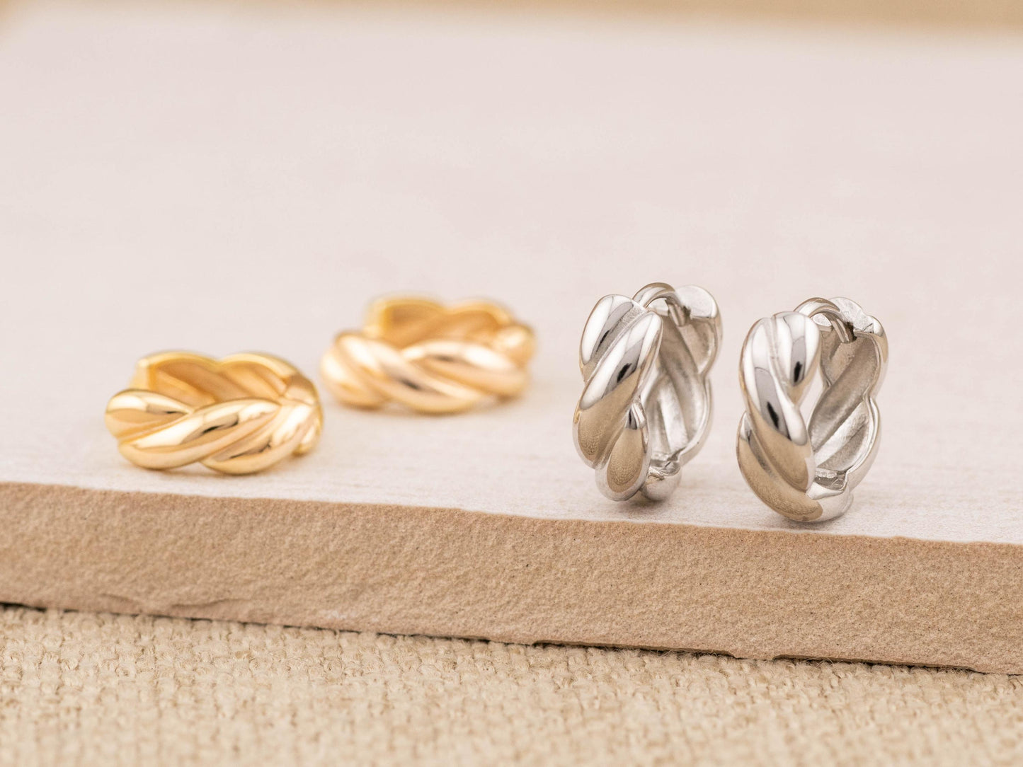 Chunky twisted thick hoops