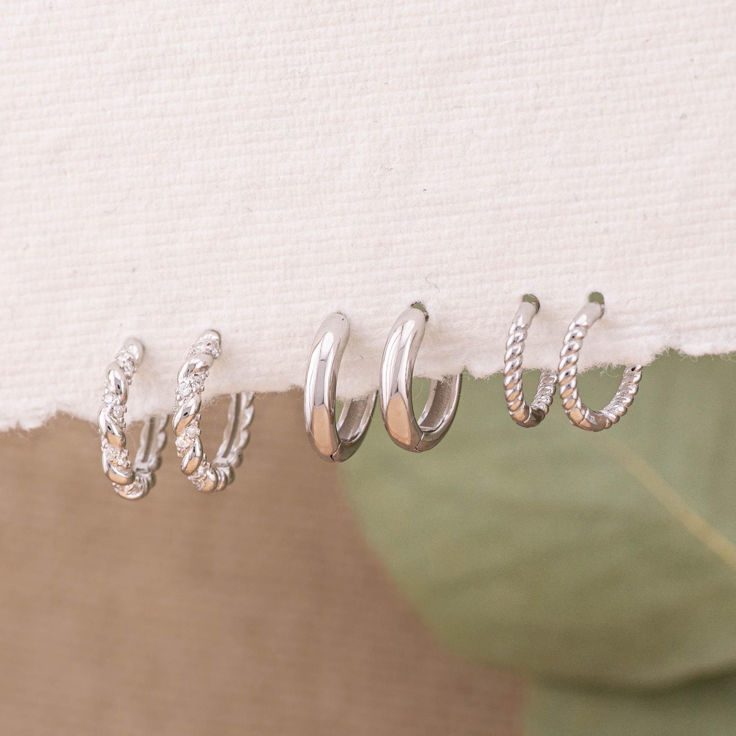 2 or 3 Pairs hoop set earrings gift-ready, gold hoop twisting pave stacked cartilage huggies 8mm, 10mm hoops, 14K gold fill sterling silver