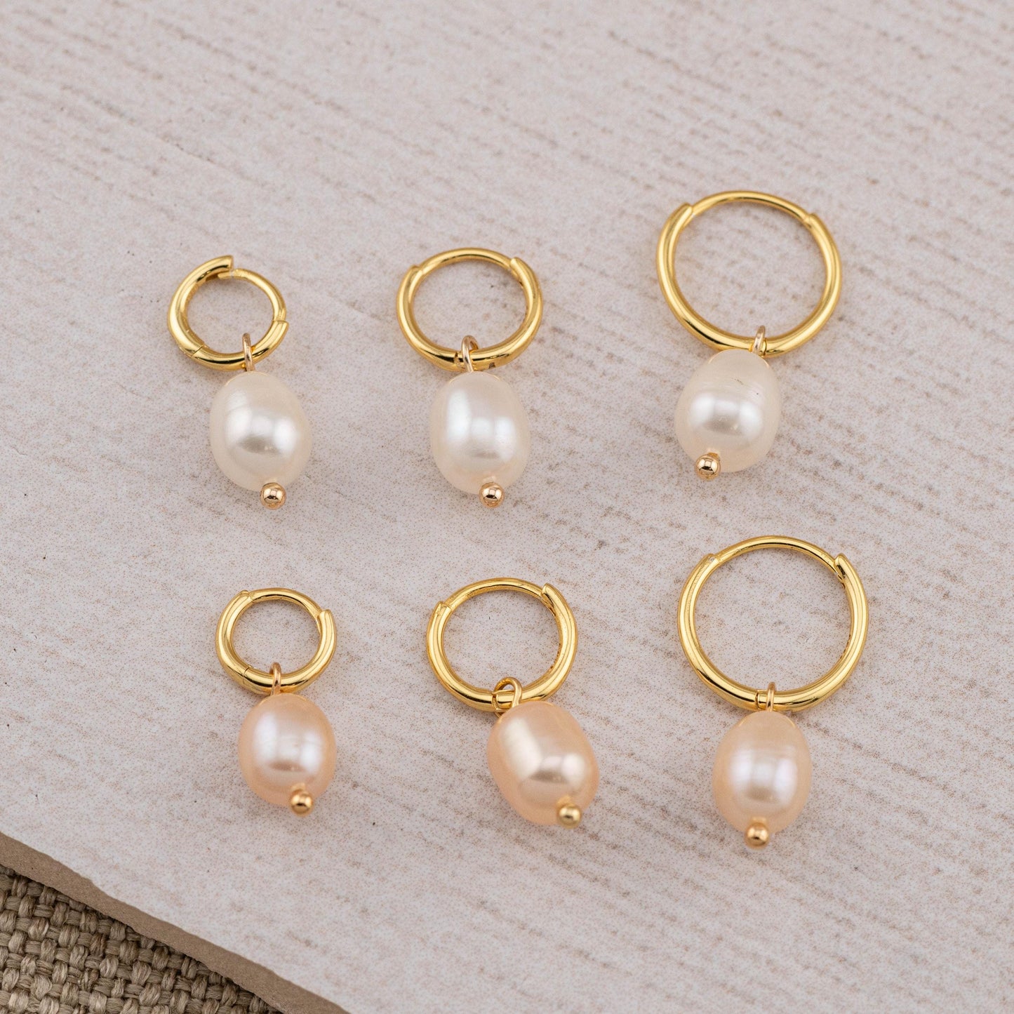 Freshwater pearl earrings set