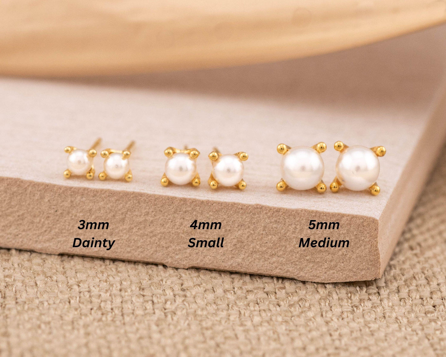 Pearl 20G stud earring gift set