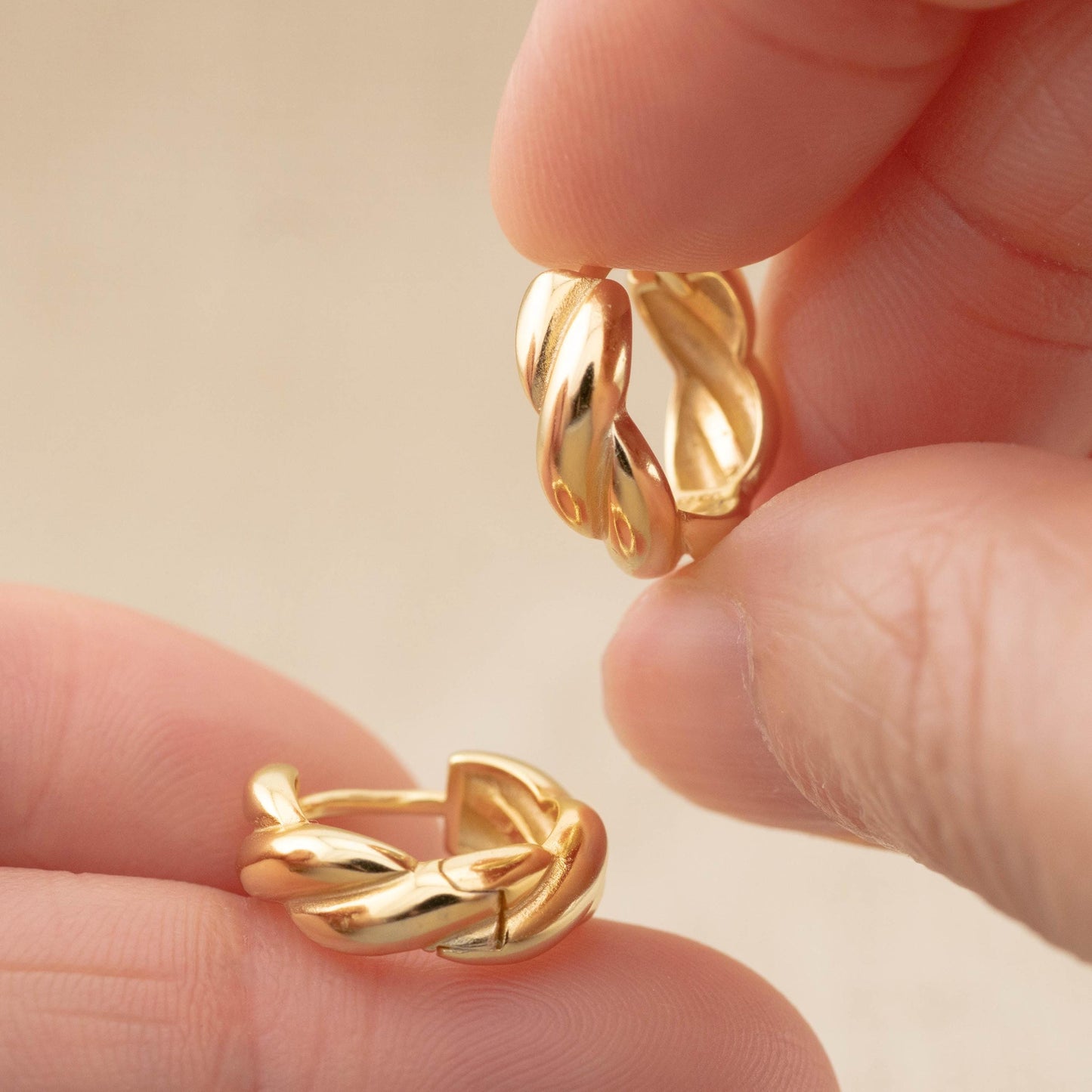 Chunky twisted thick hoops