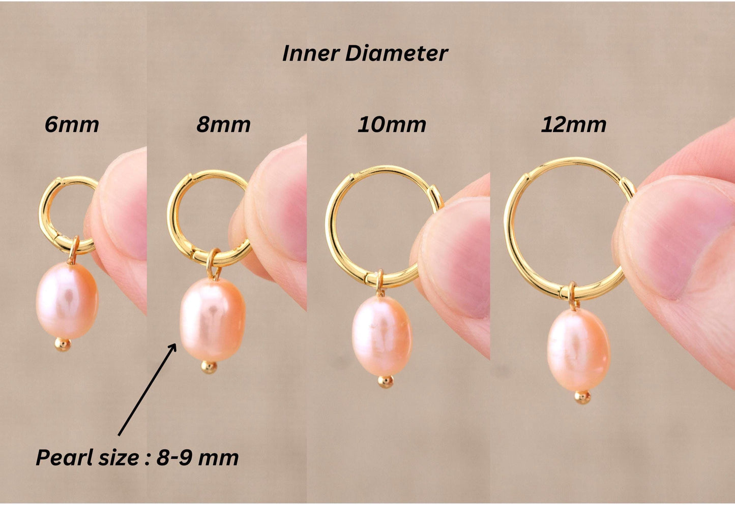 Freshwater pearl earrings set