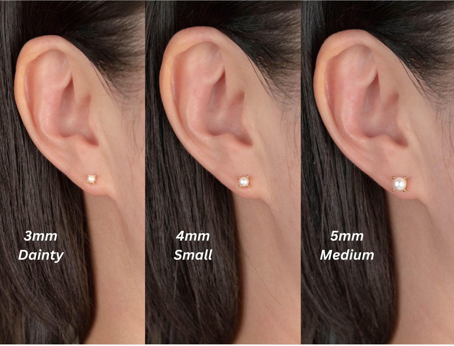 Pearl 20G stud earring gift set