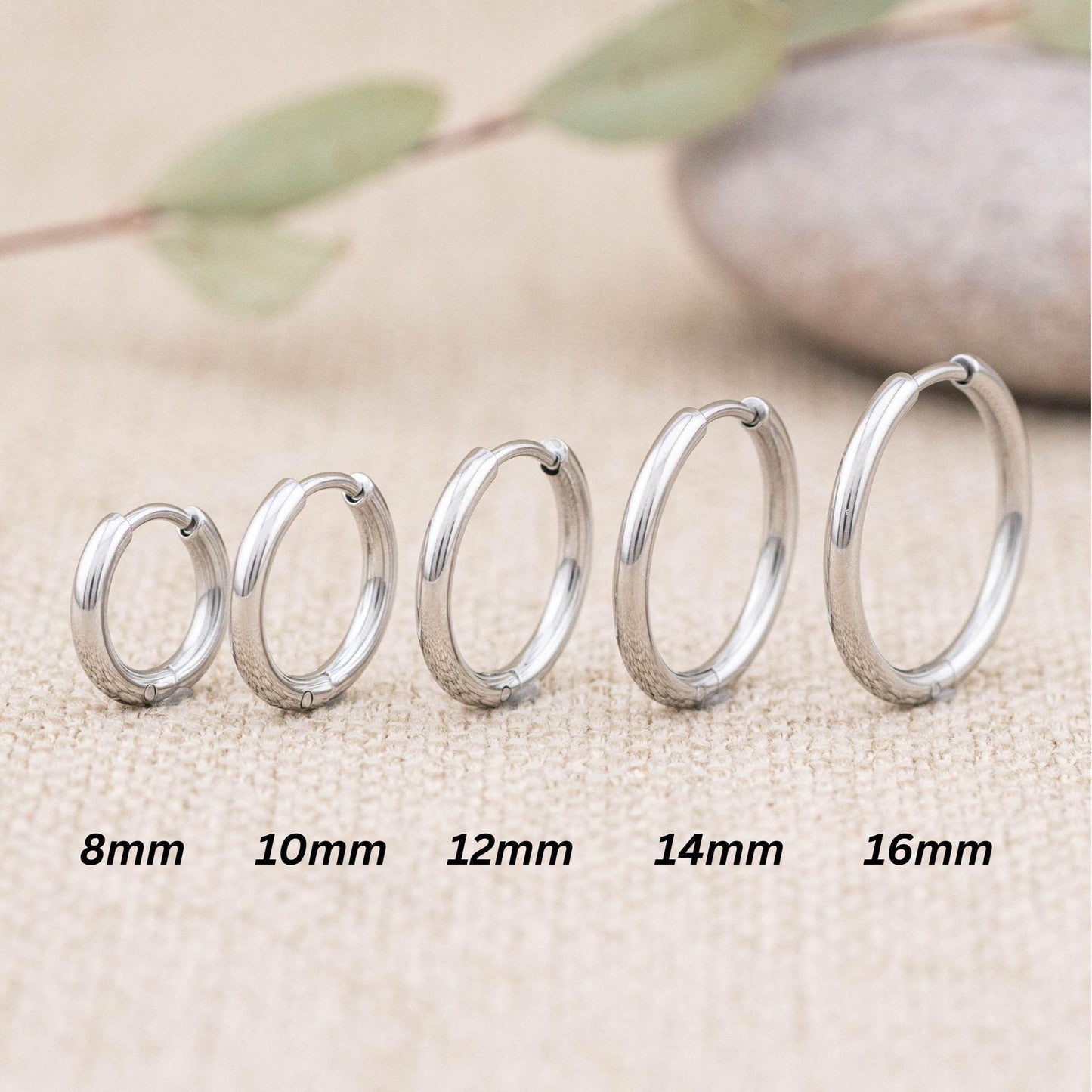 3 pairs silver hoop set for multiple piercings