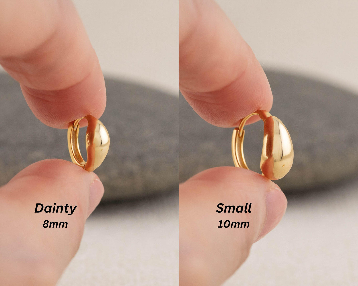 Tear drop small hoop earrings