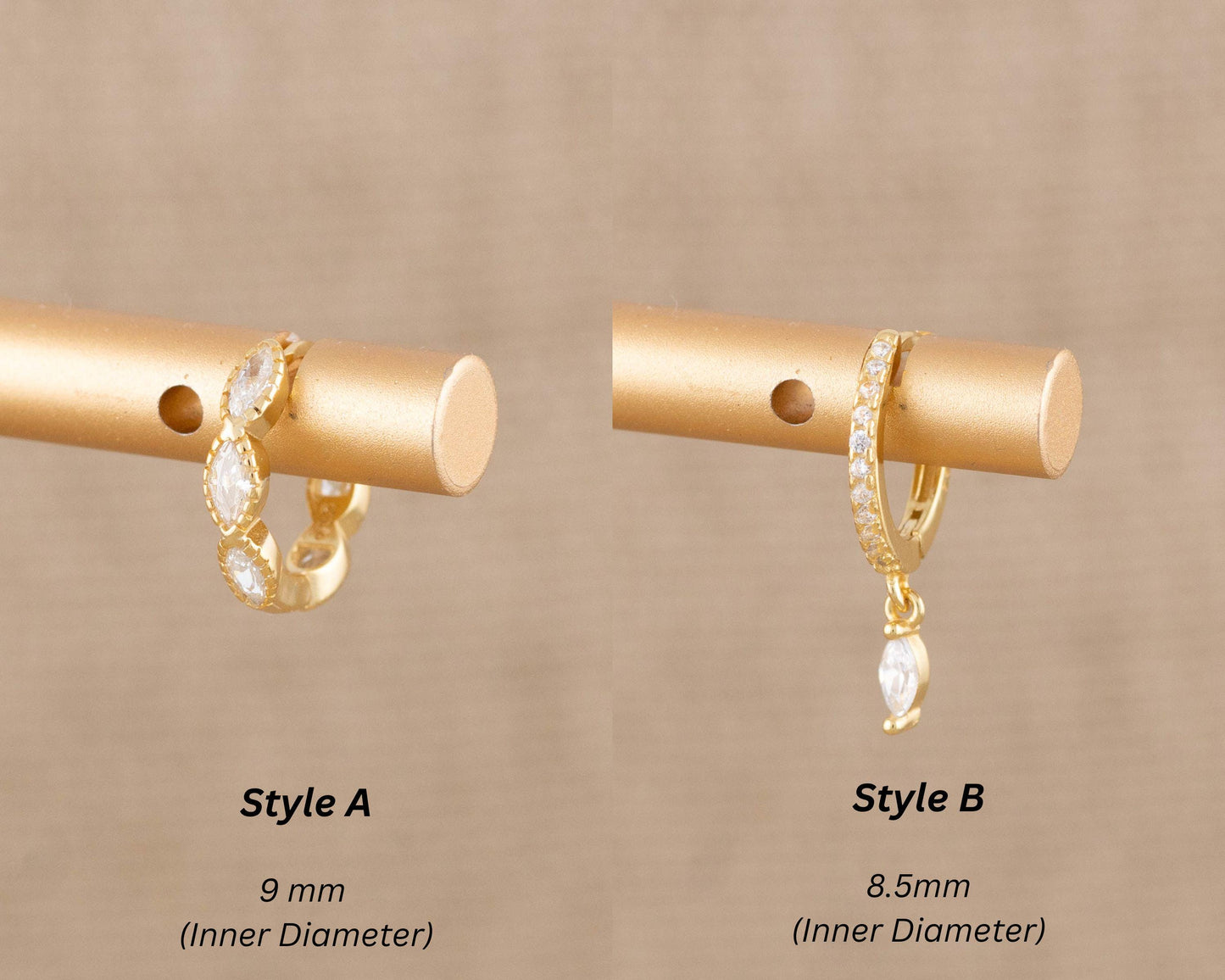 Dainty diamond huggie hoop gift set