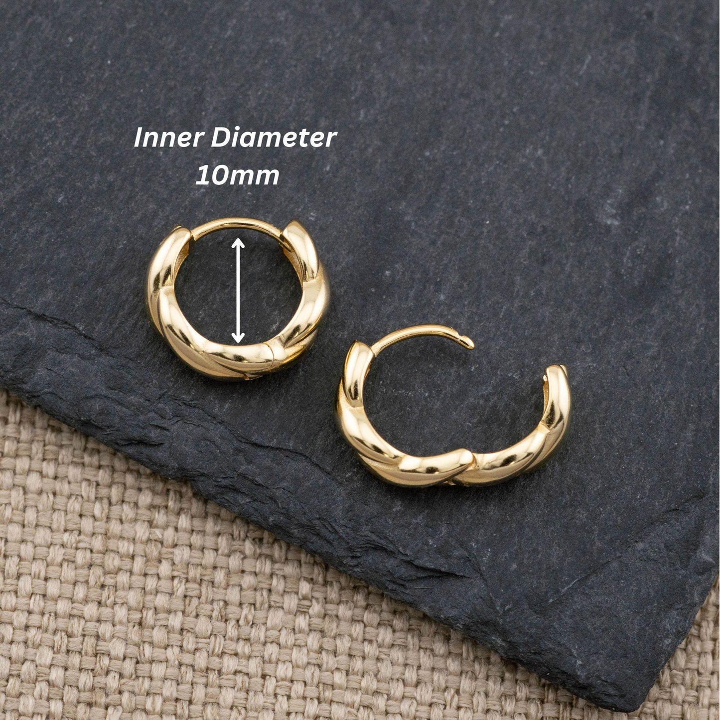 Thick hoop earrings set