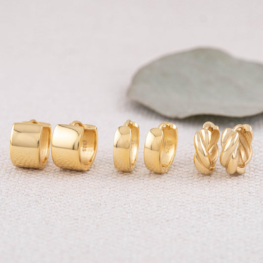 Thick hoop earrings set