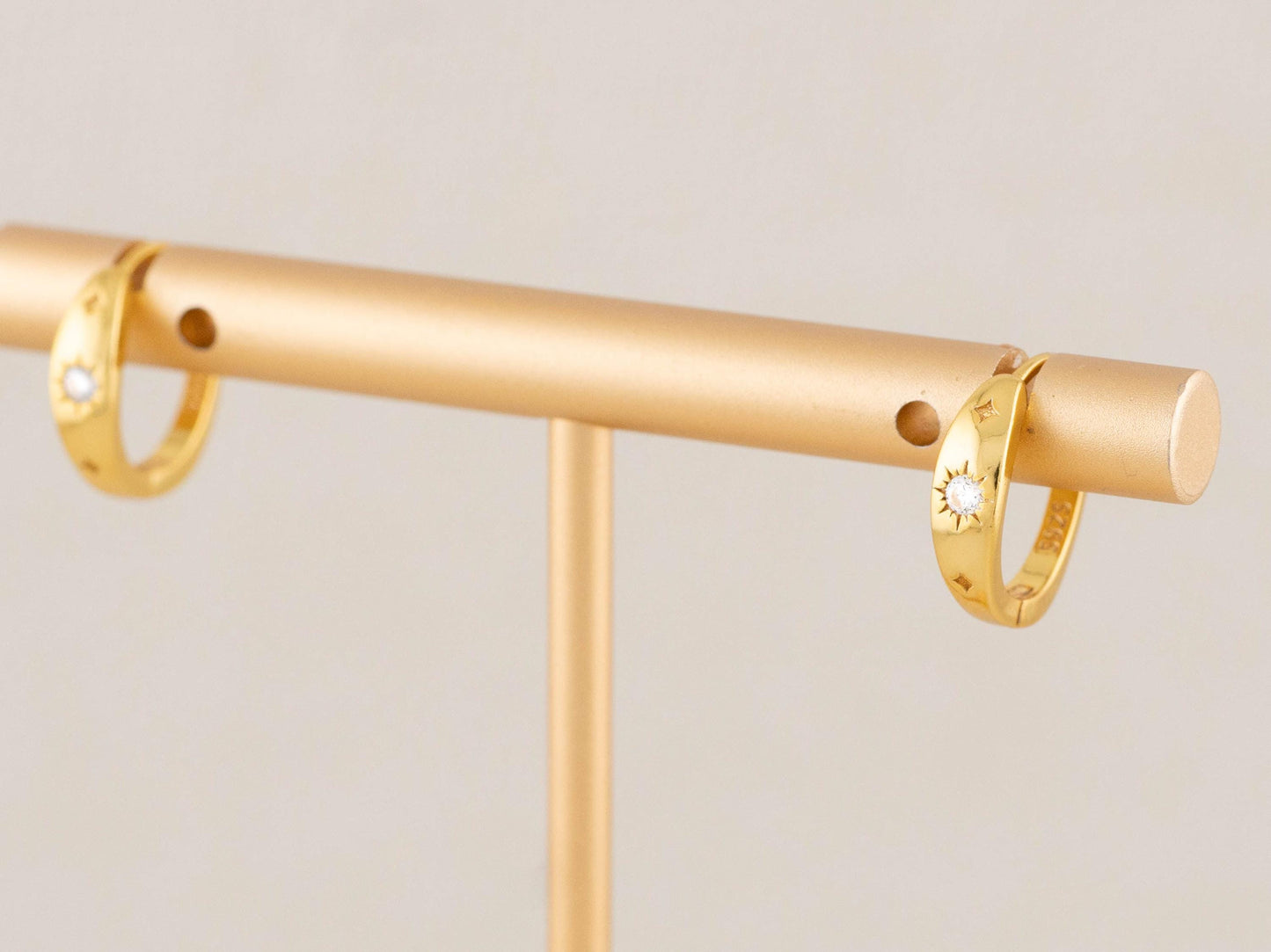 Celestial tapered huggie hoop