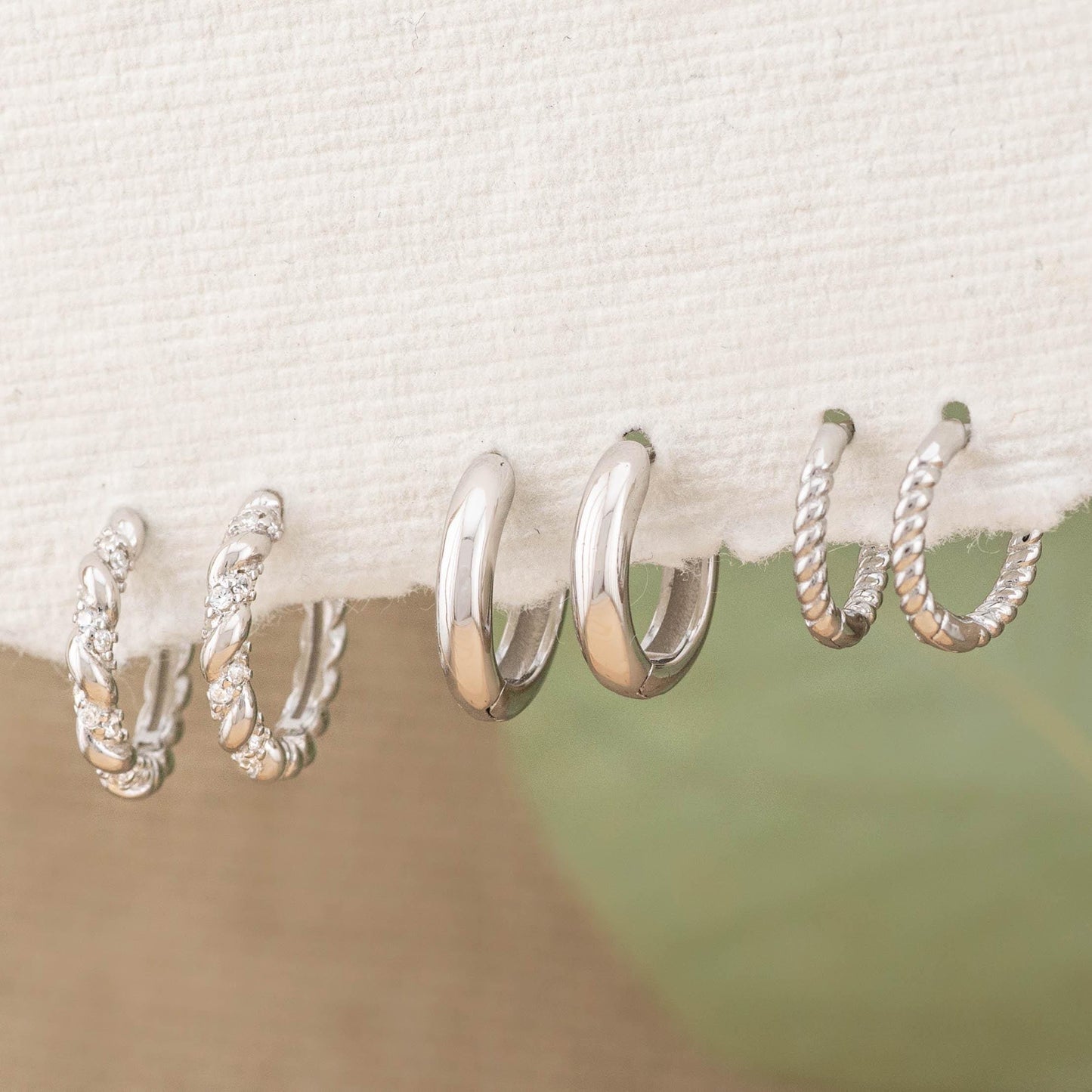 2 or 3 Pairs simple daily hoop set