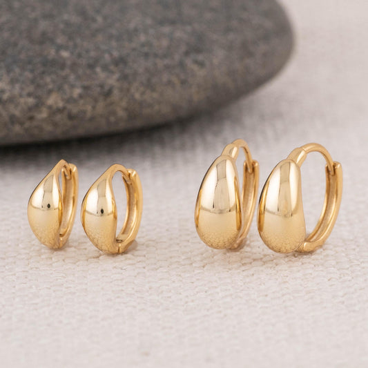 Tear drop small hoop earrings