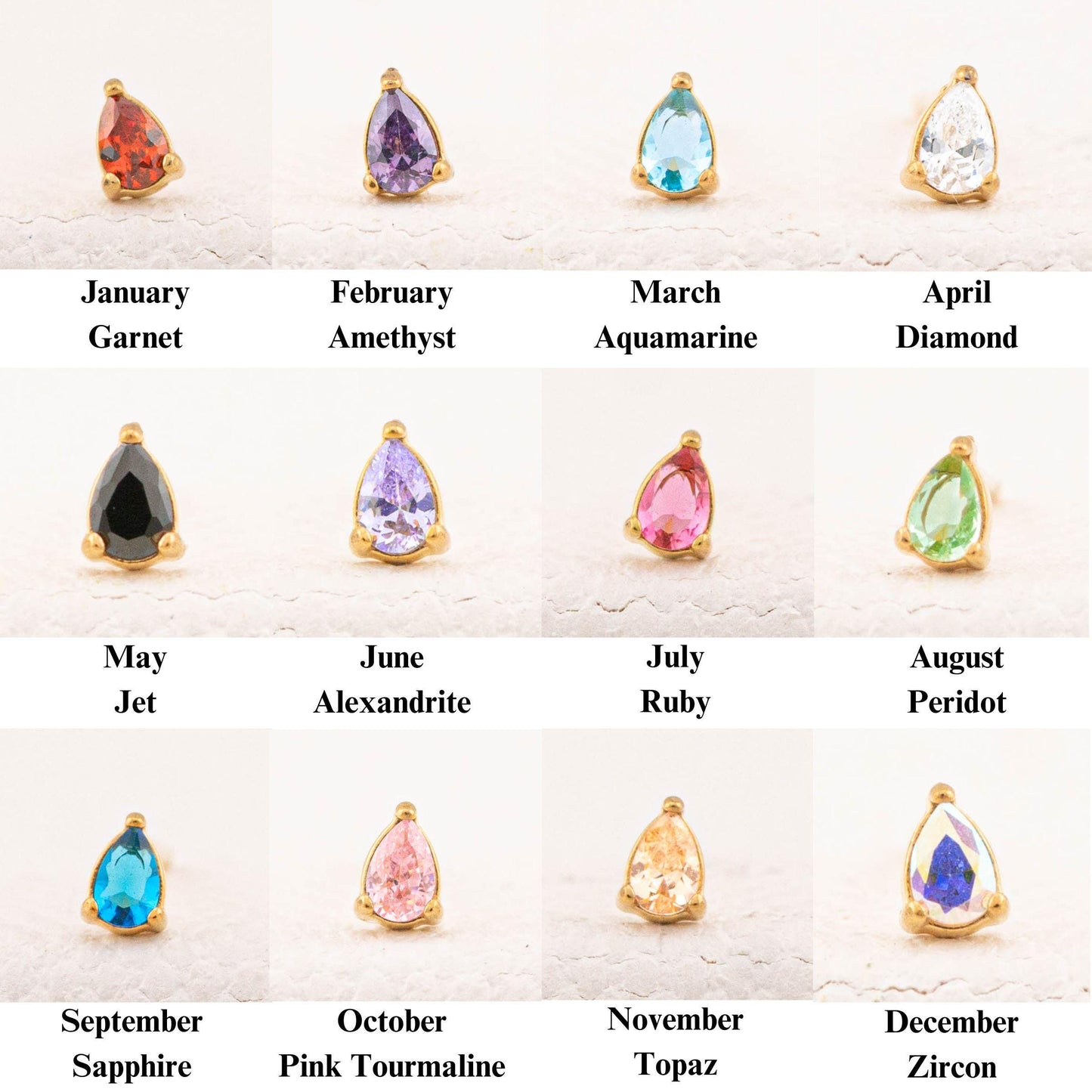 Birthstone tiny studs
