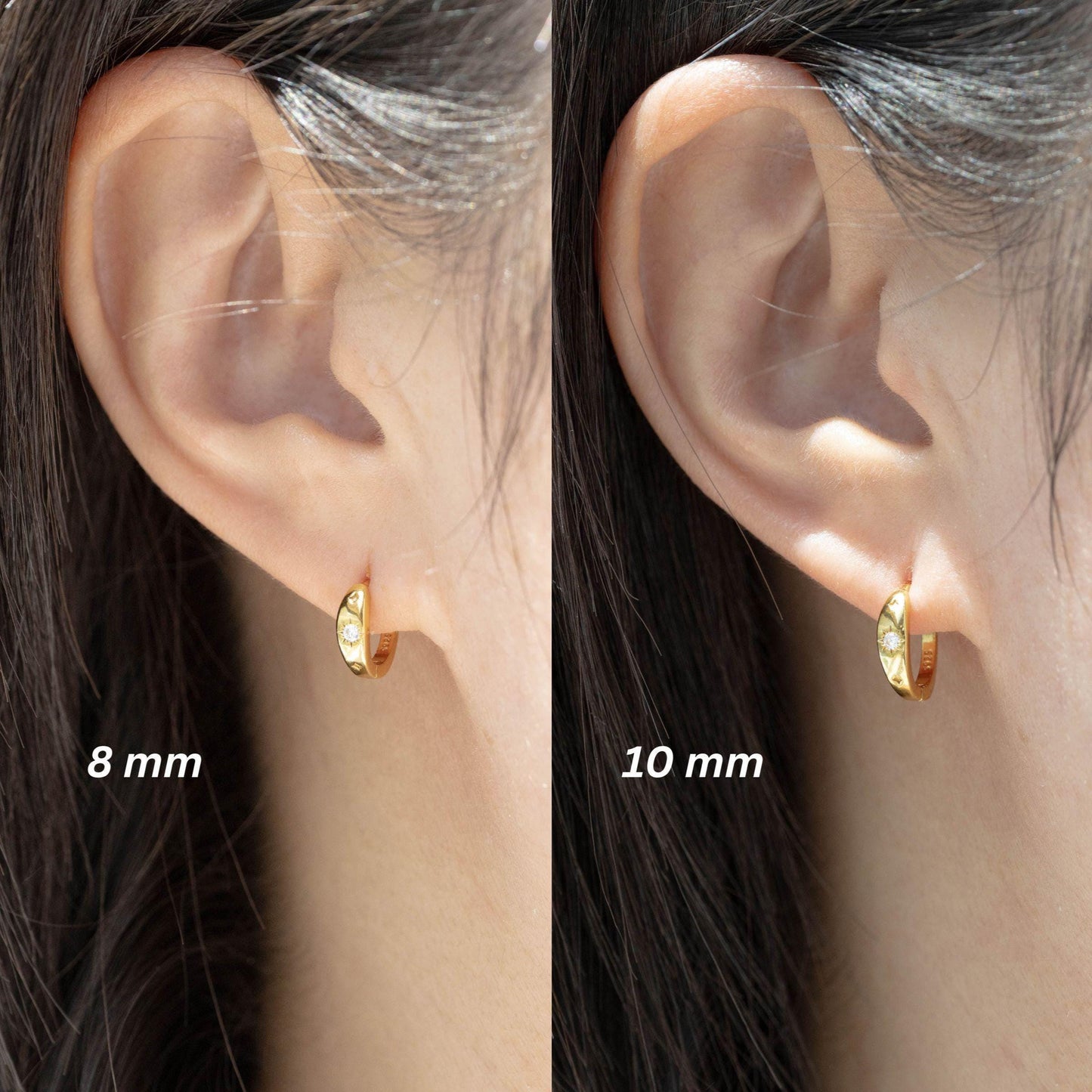 Celestial tapered huggie hoop