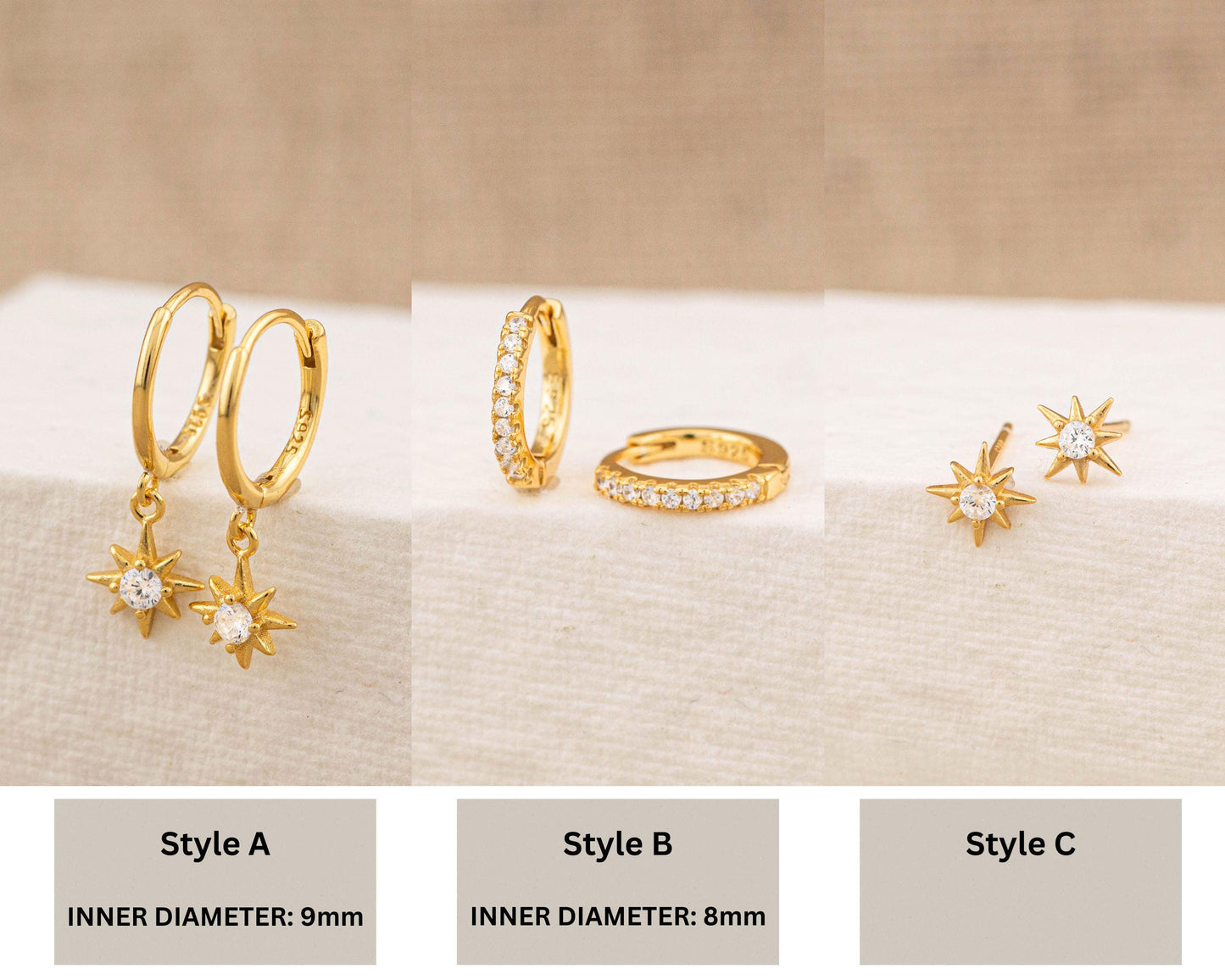 2 or 3 pairs star charm earrings gifts set