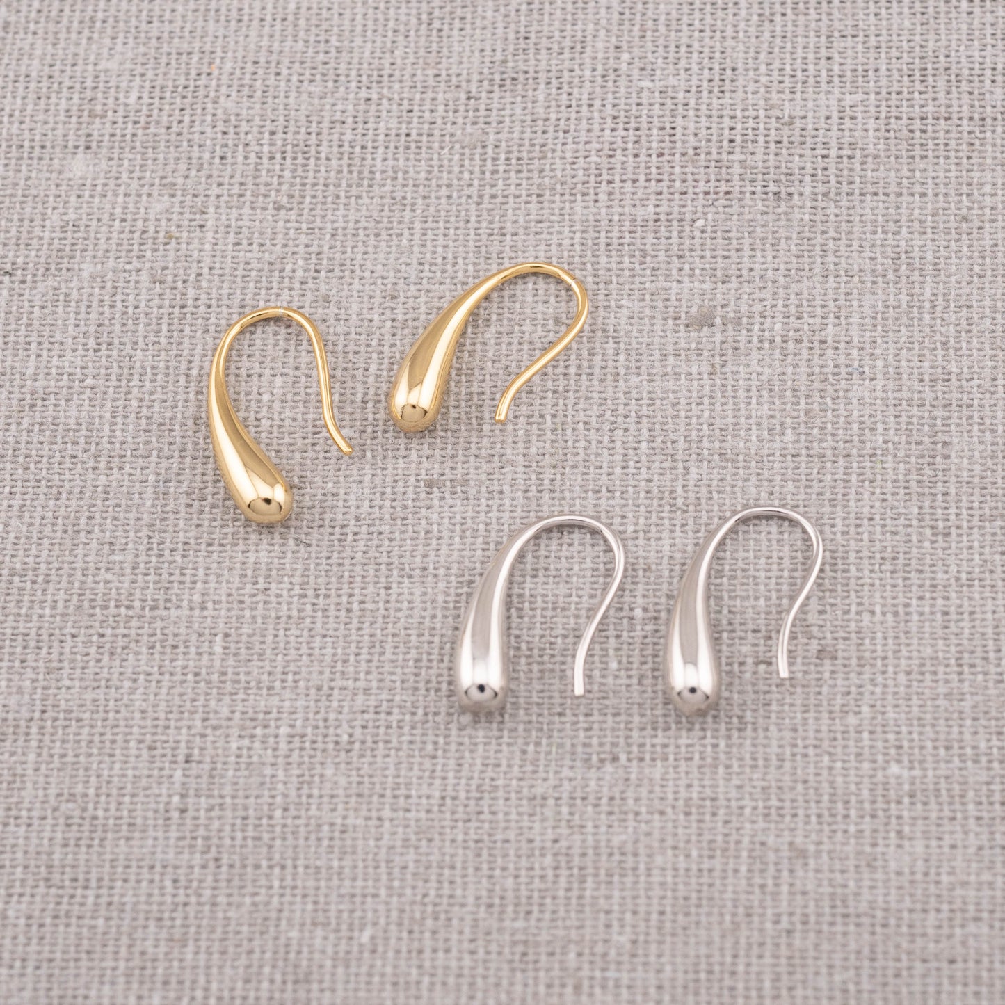 top view of real silver cheap earrings perfect for sensitive earlobe to wear every day